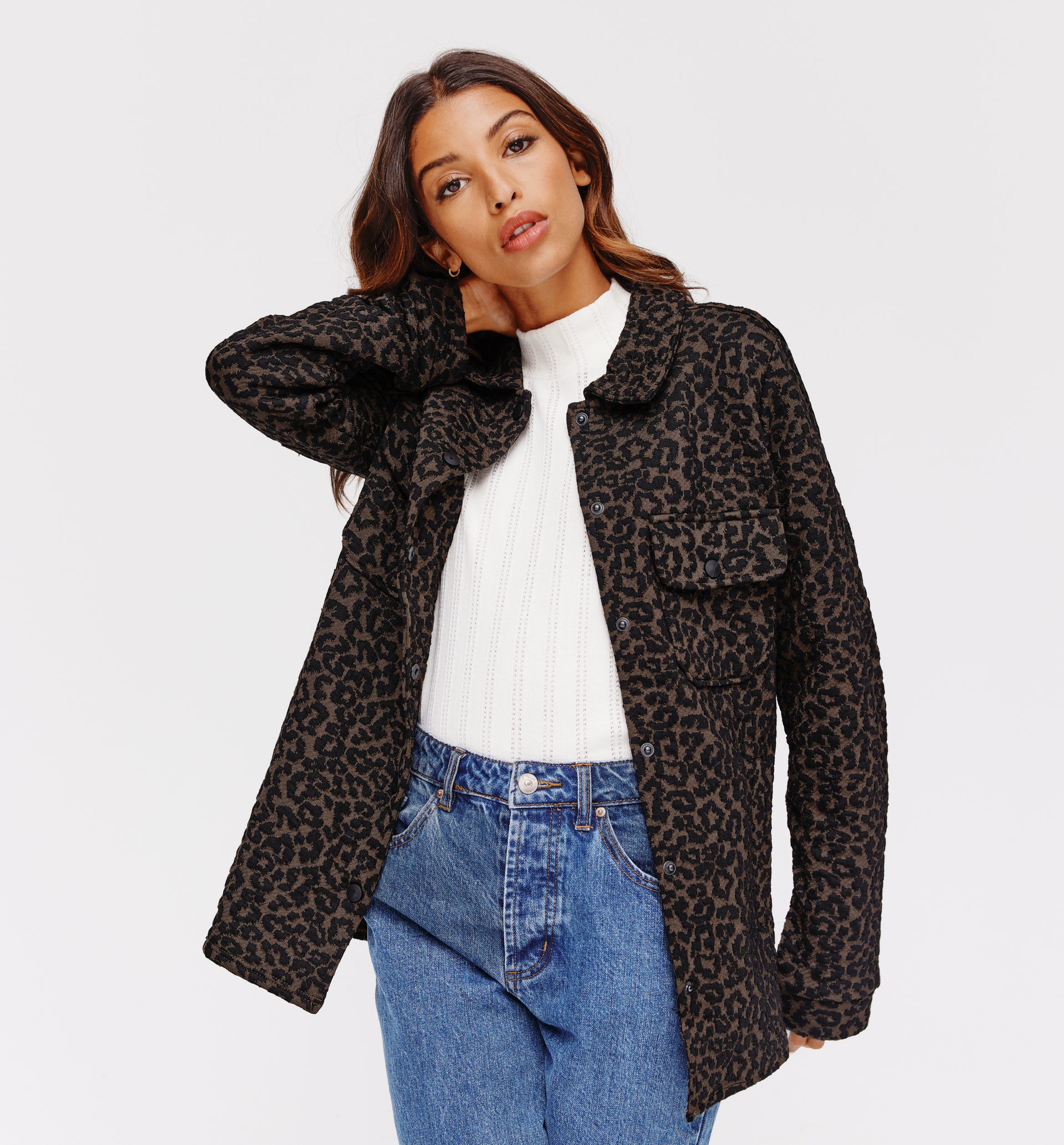 Veste surchemise motif léopard