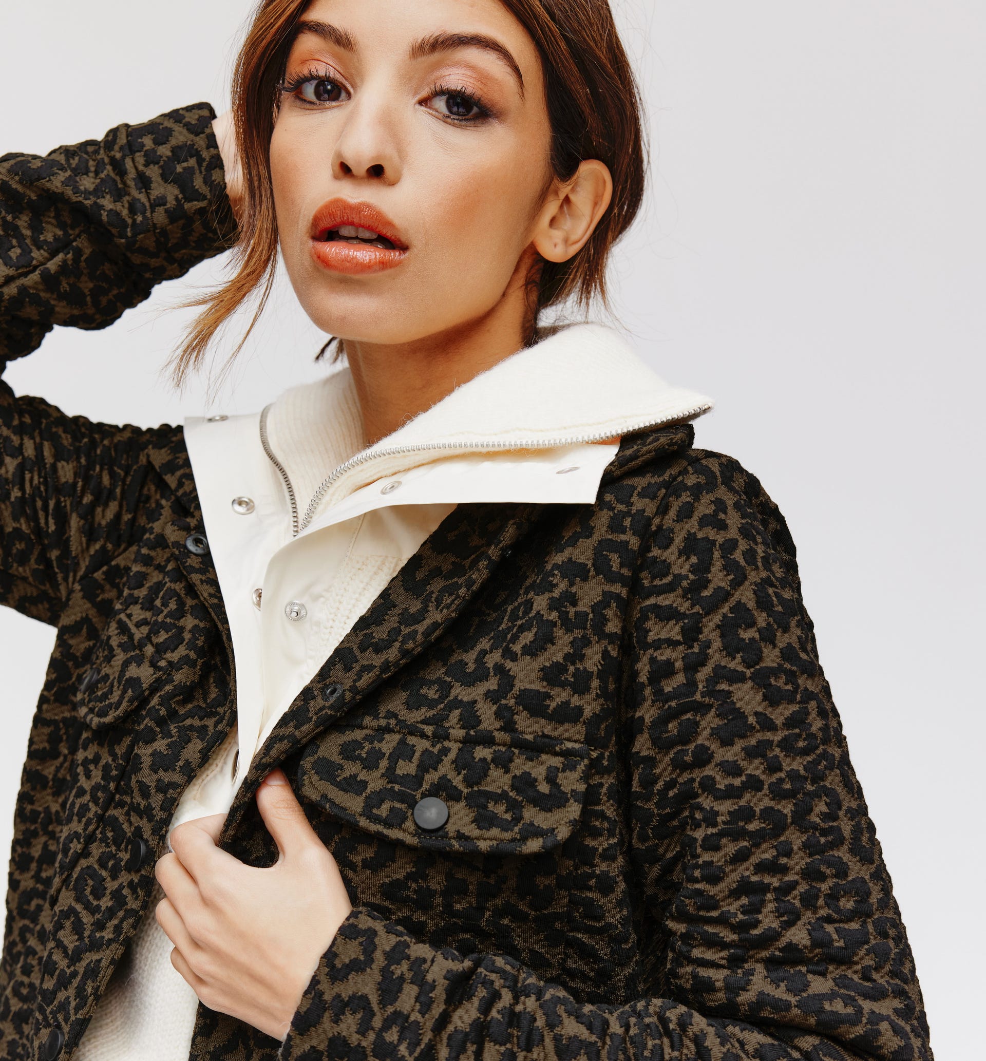 Veste surchemise motif léopard