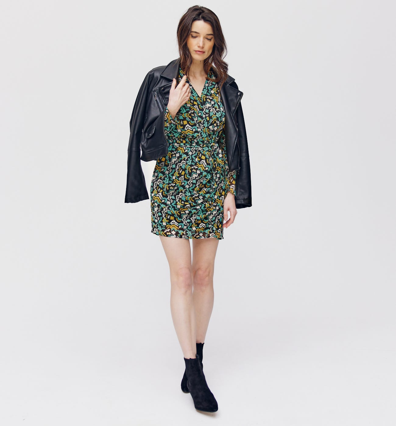 Robe courte imprimée Femme