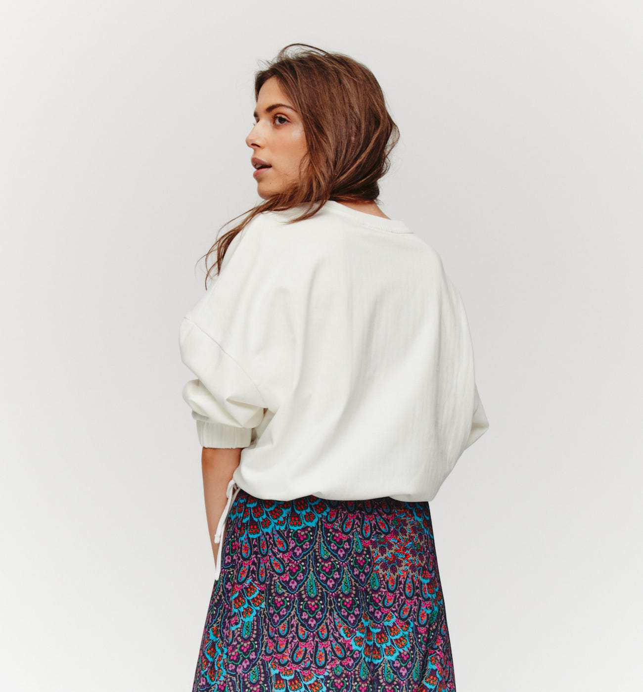 Sweatshirt mit Flockprint