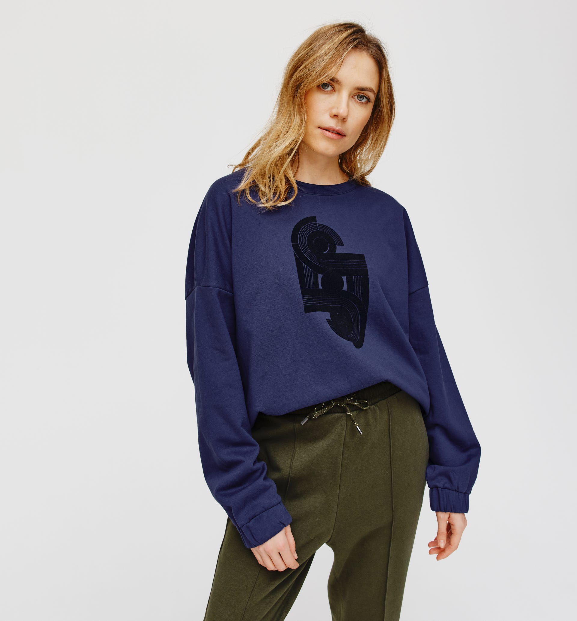 Sweatshirt mit Flockprint