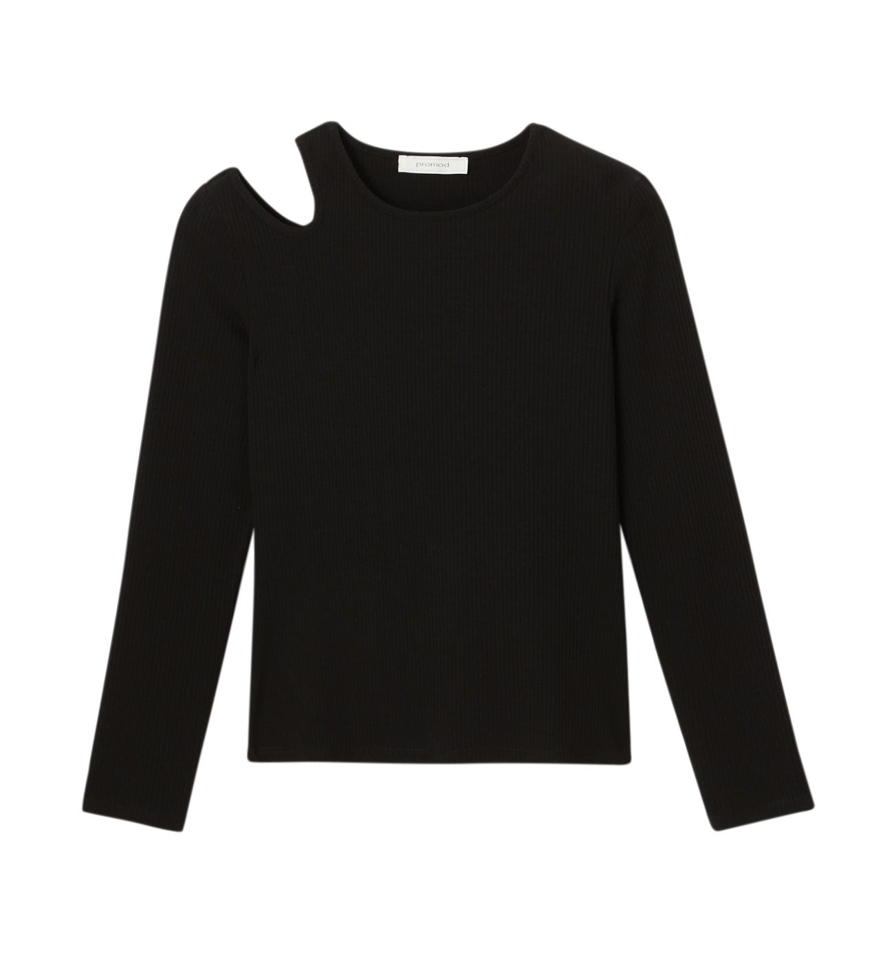 Ribbed long-sleeved top