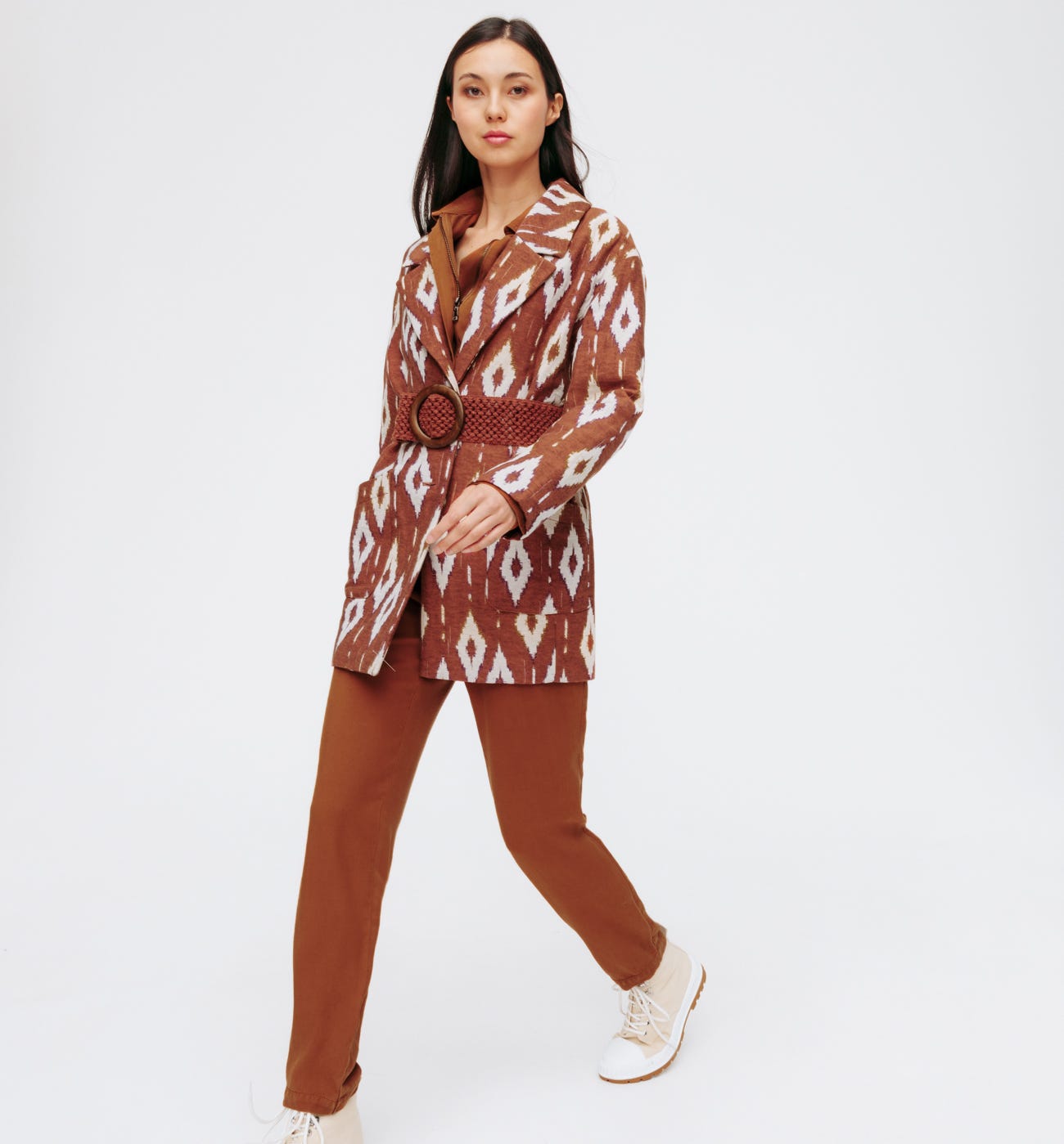 Oversized ikat jacket