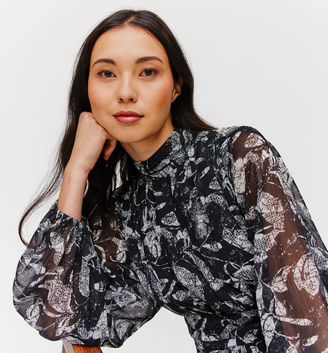 Patterned voile dress