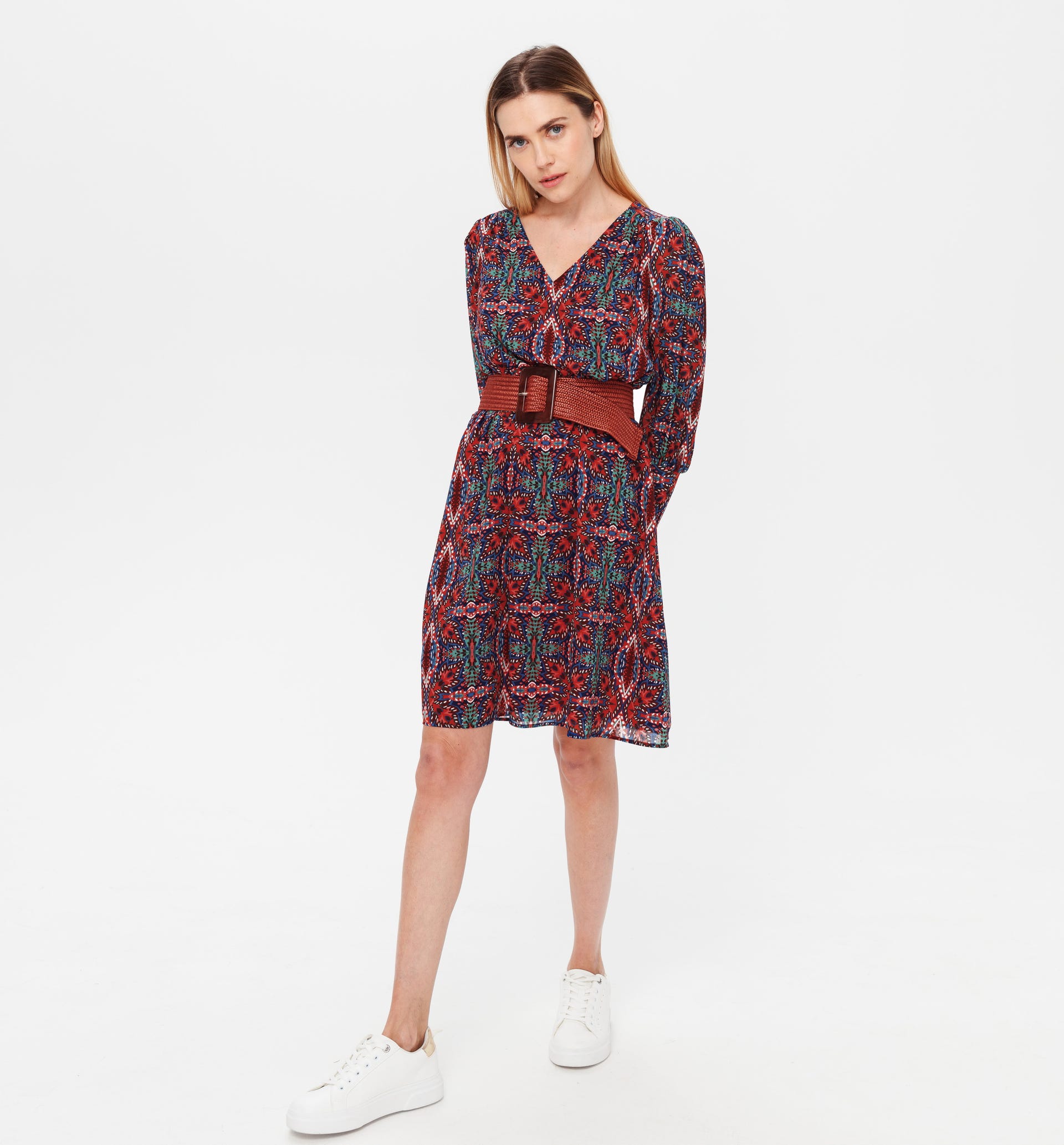 Patterned voile dress