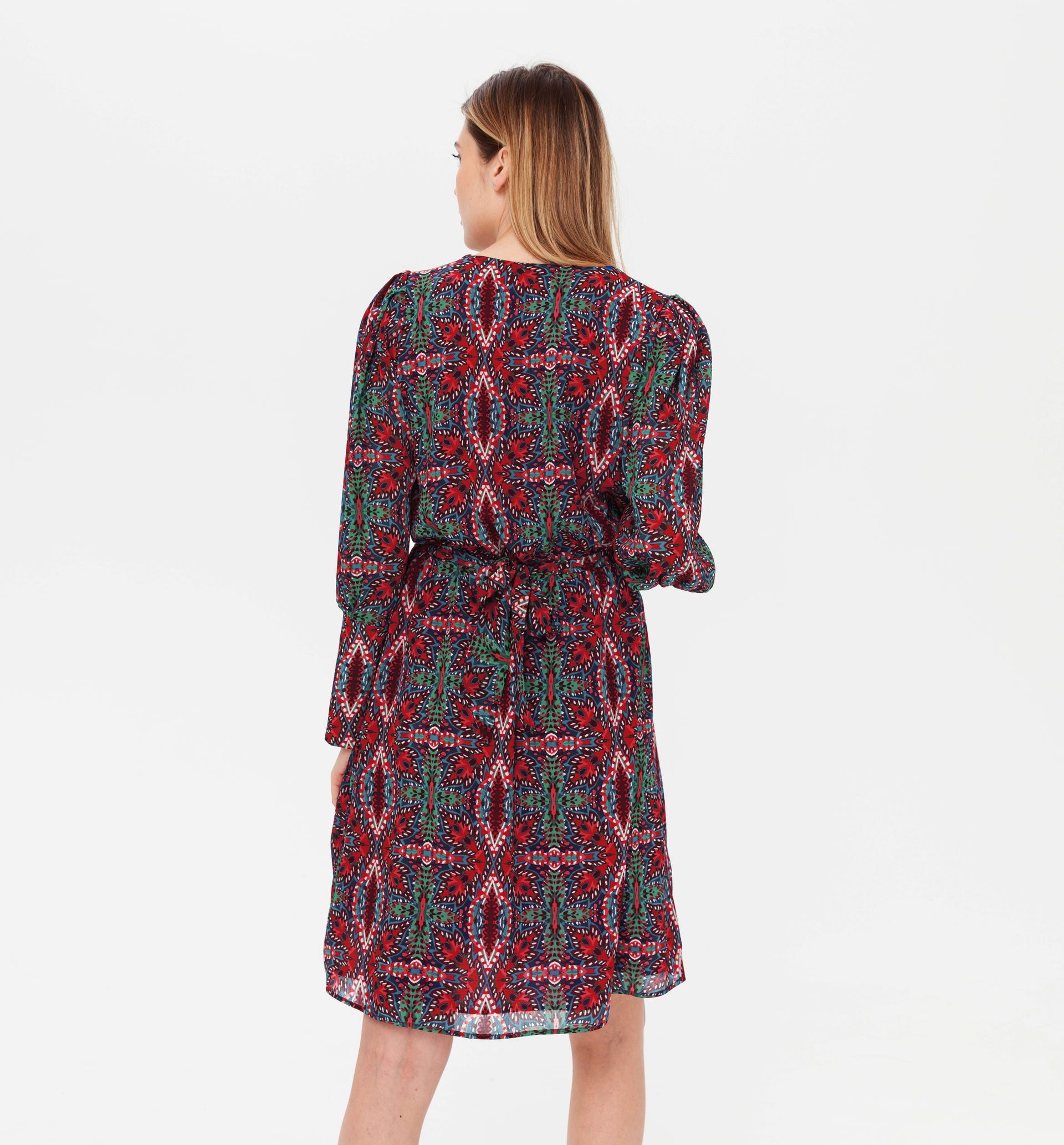 Patterned voile dress