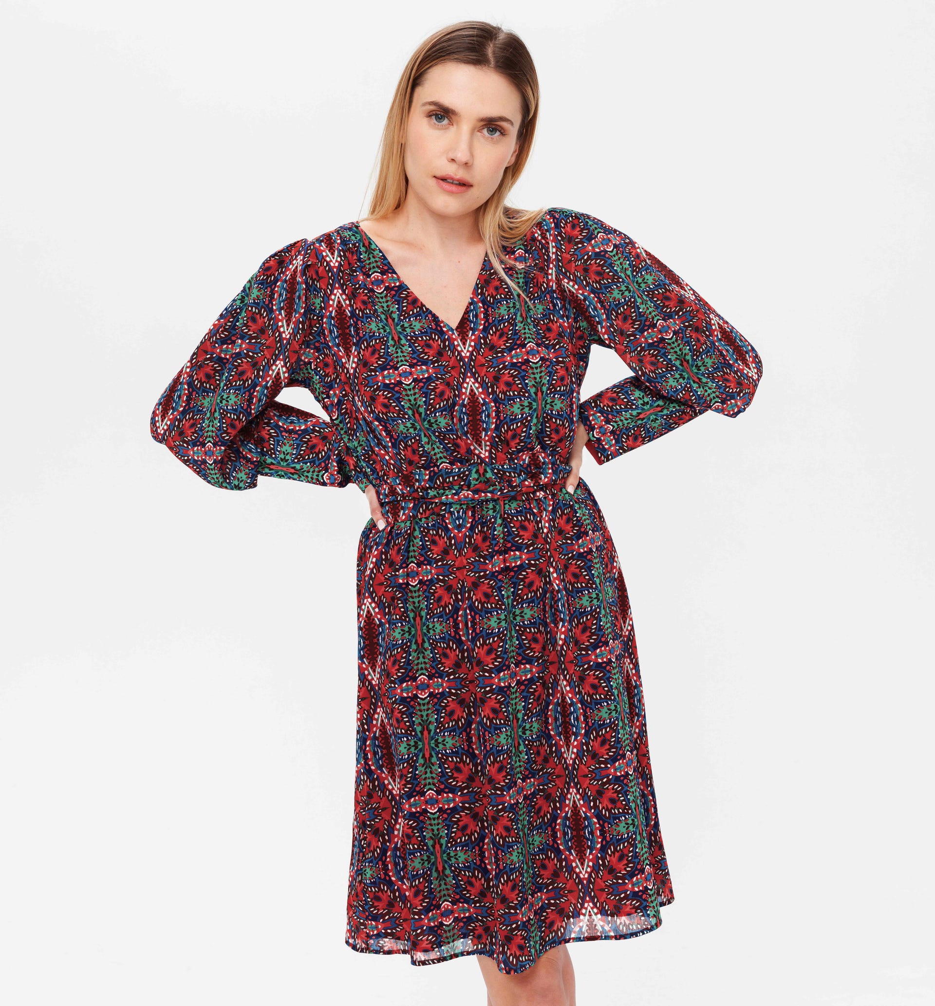 Patterned voile dress