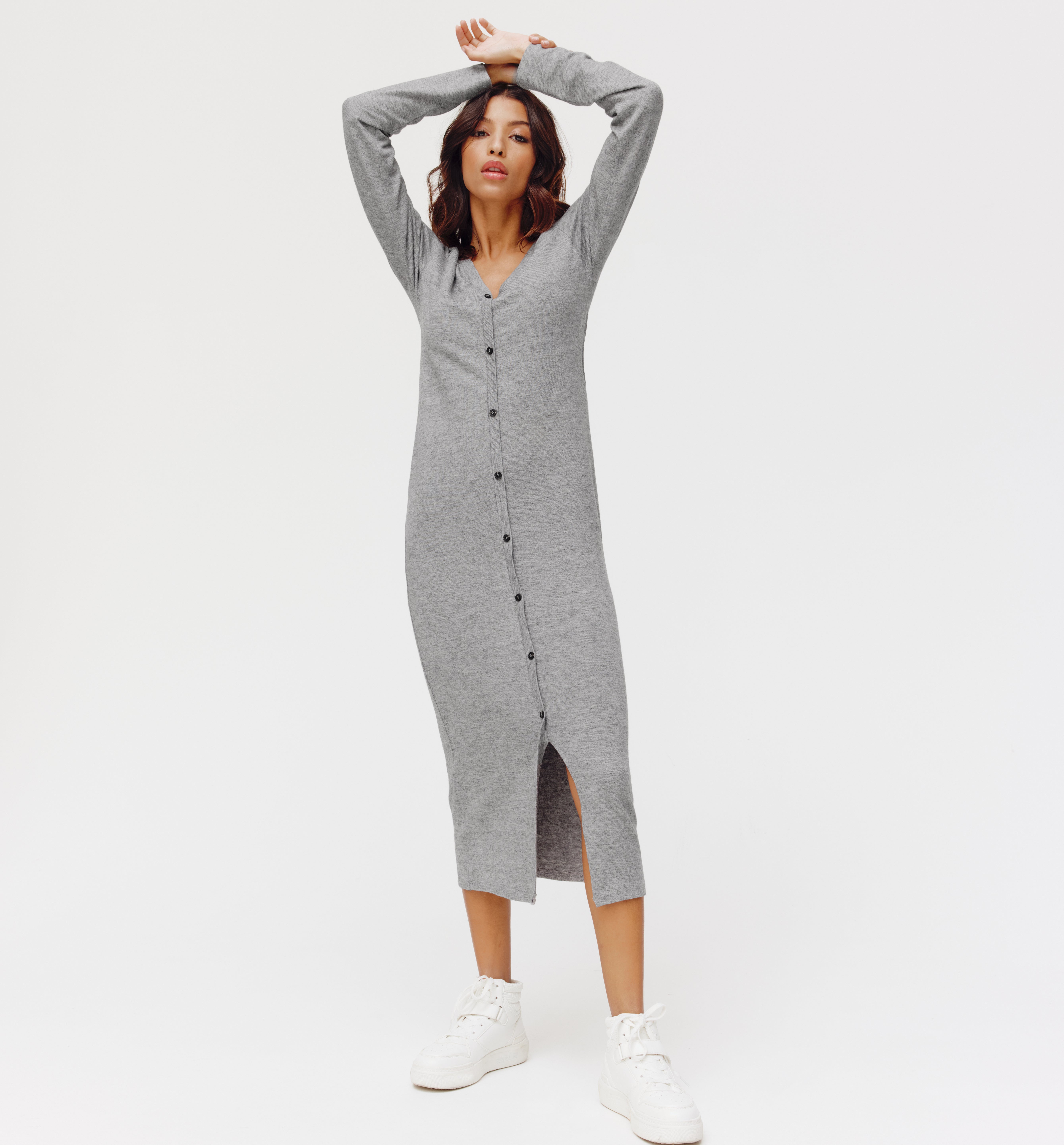 button up jumper dress