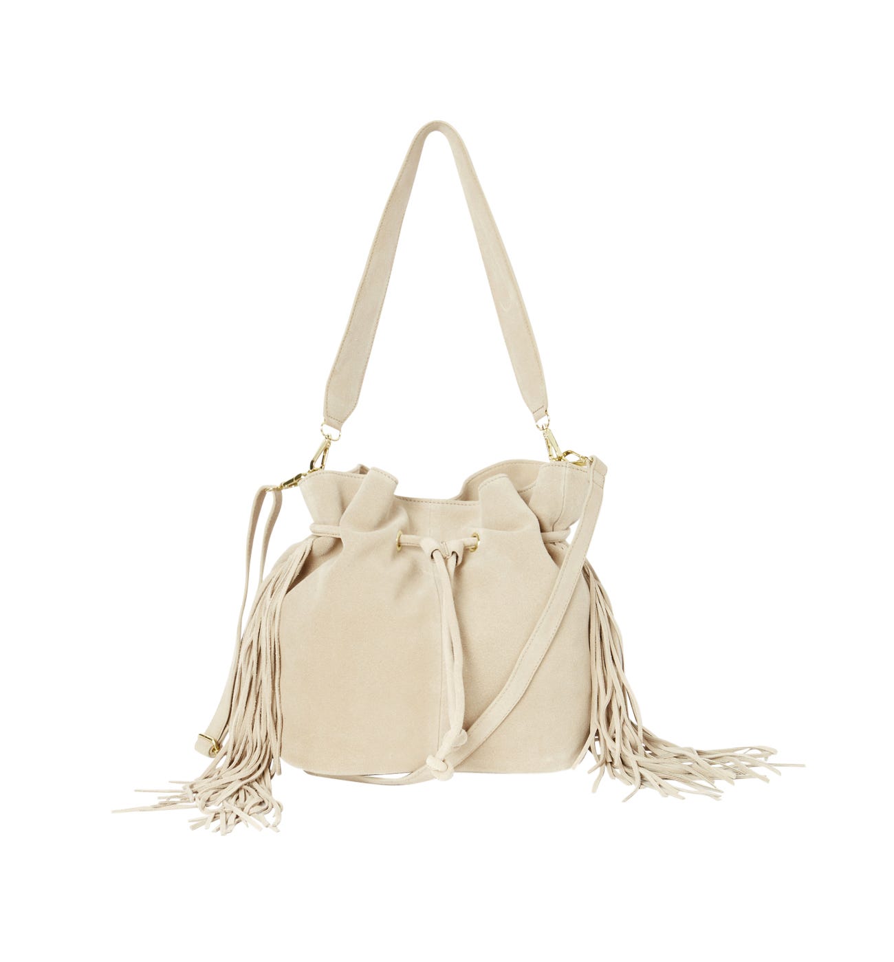 Bolso flecos piel de ante