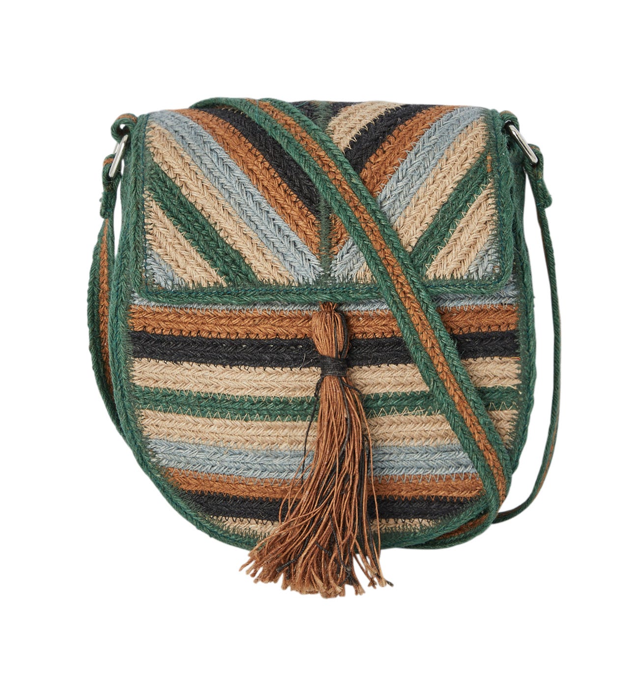 Sac rayé en jute Femme