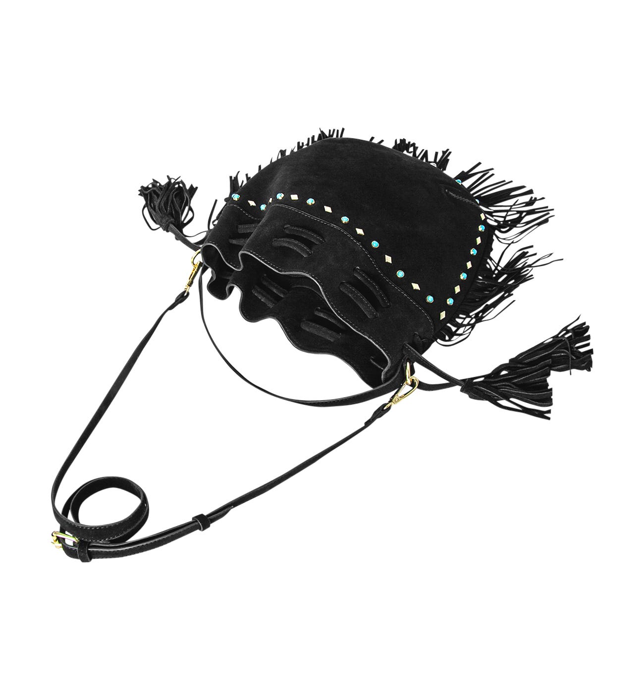 Bolso piel flecos
