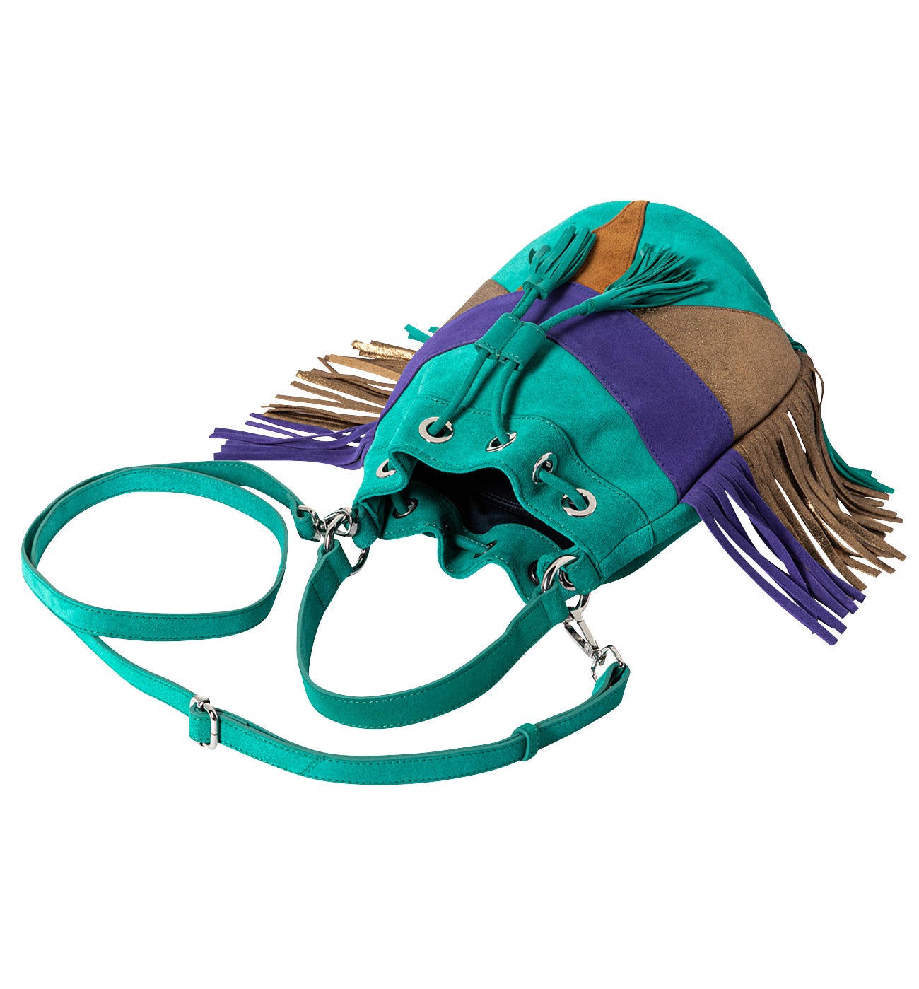 Bolso piel flecos