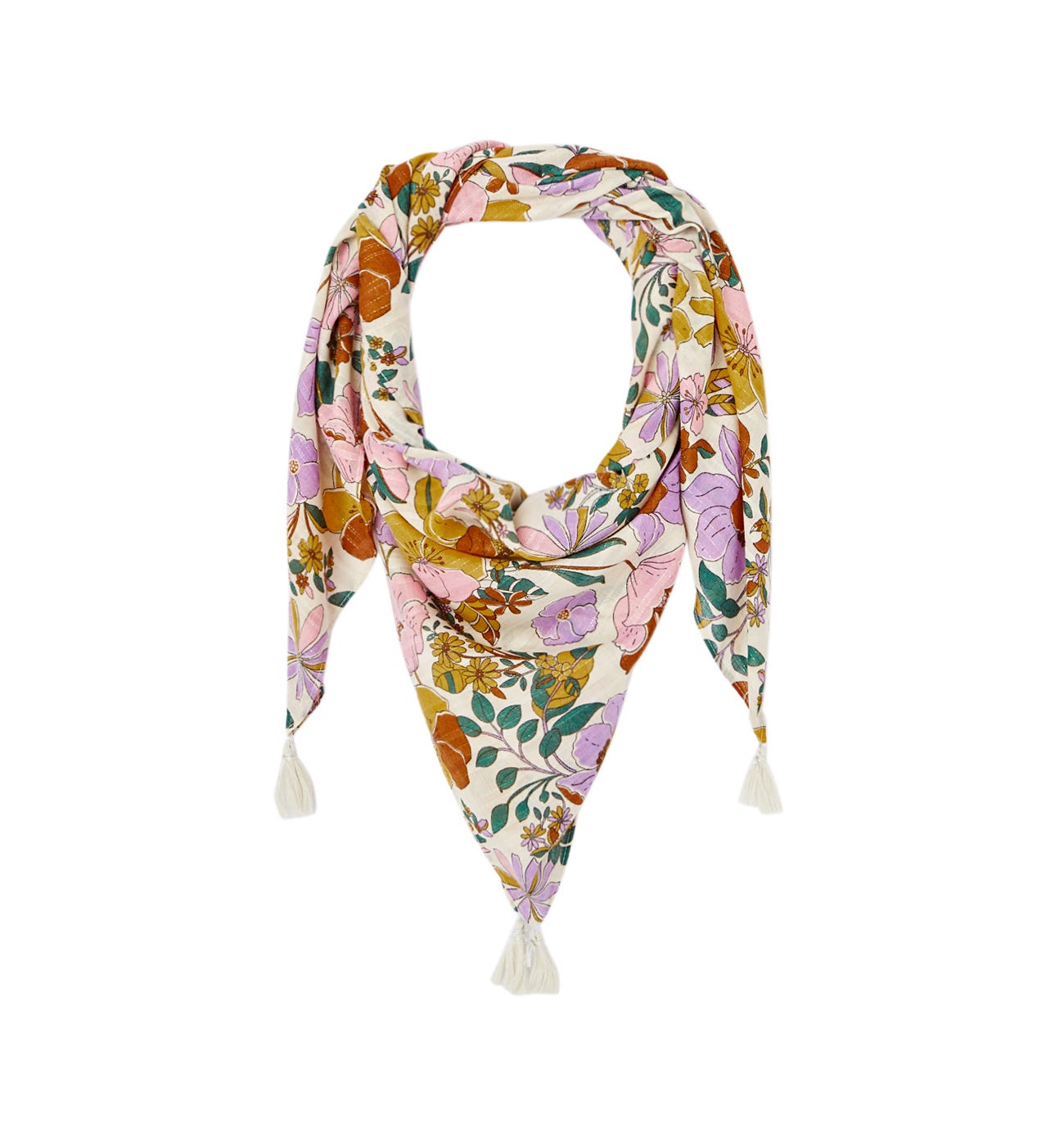 Foulard imprimé à pompon