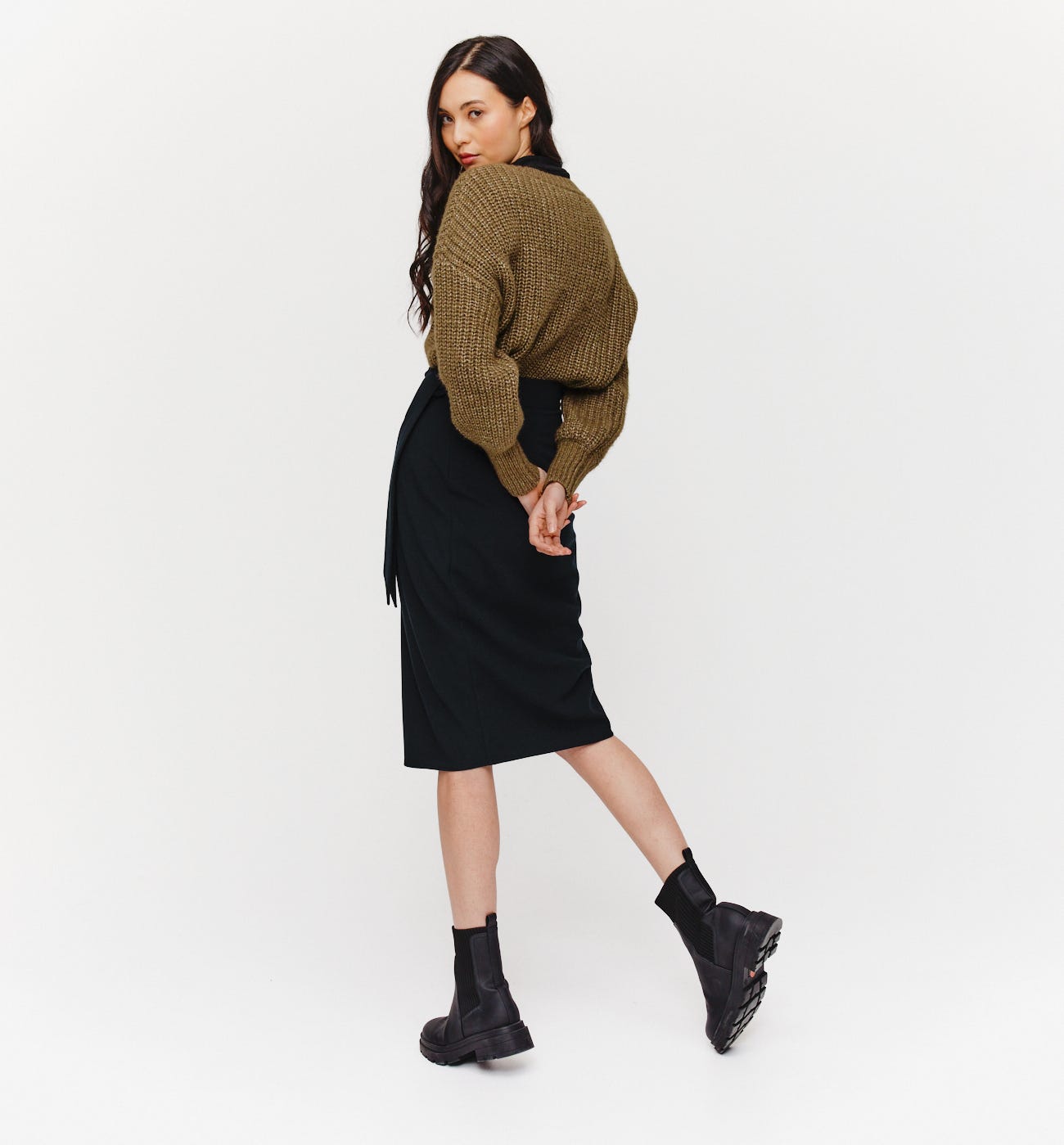 Midi crossover skirt