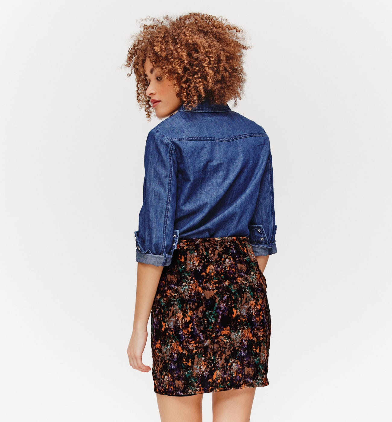 Patterned voile skirt