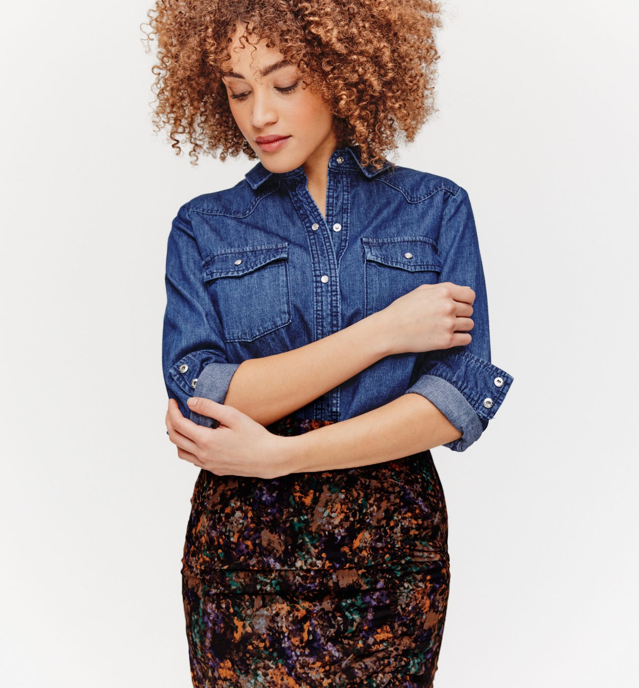 Patterned voile skirt