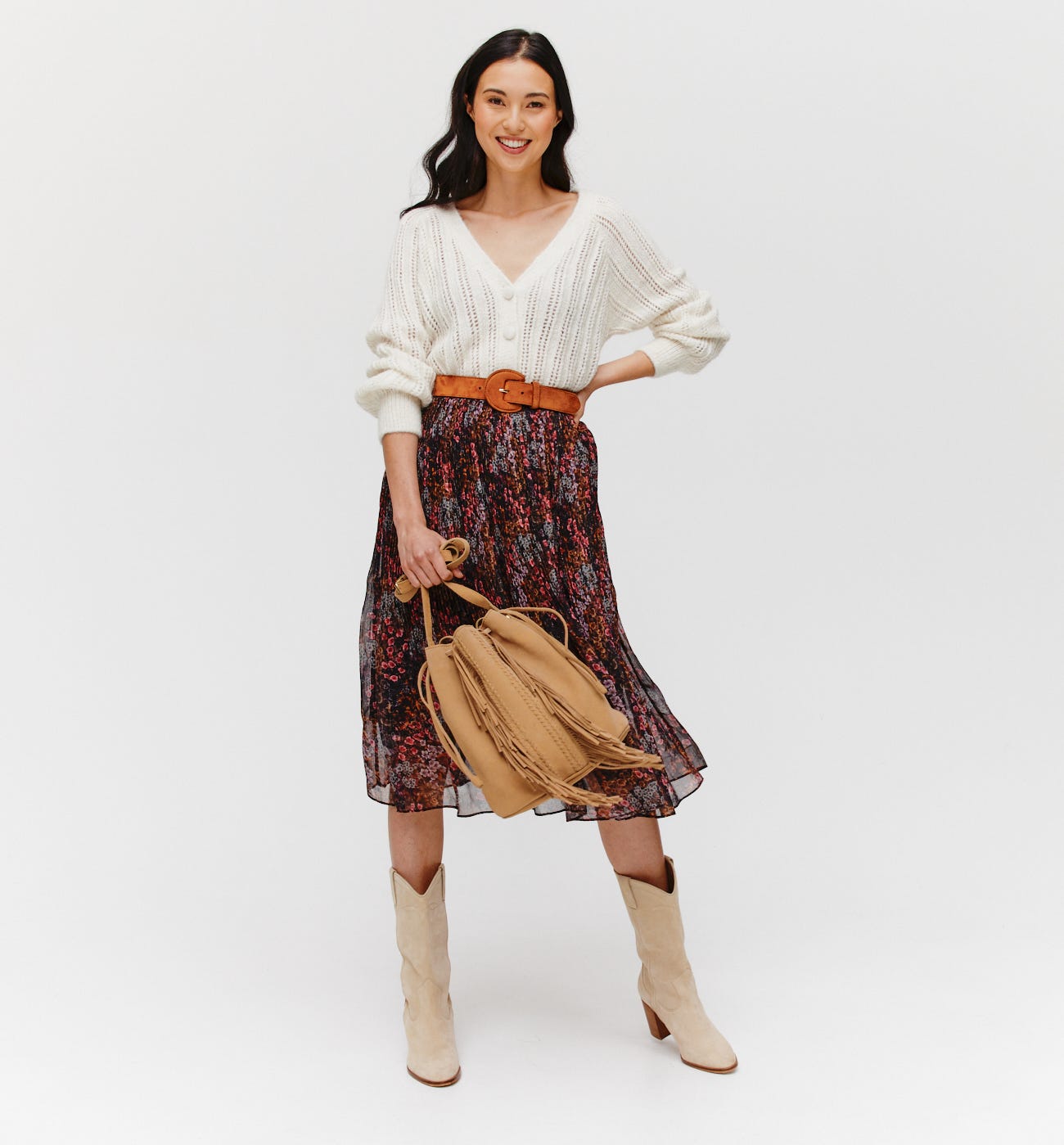 Cardigan mit Lochmuster