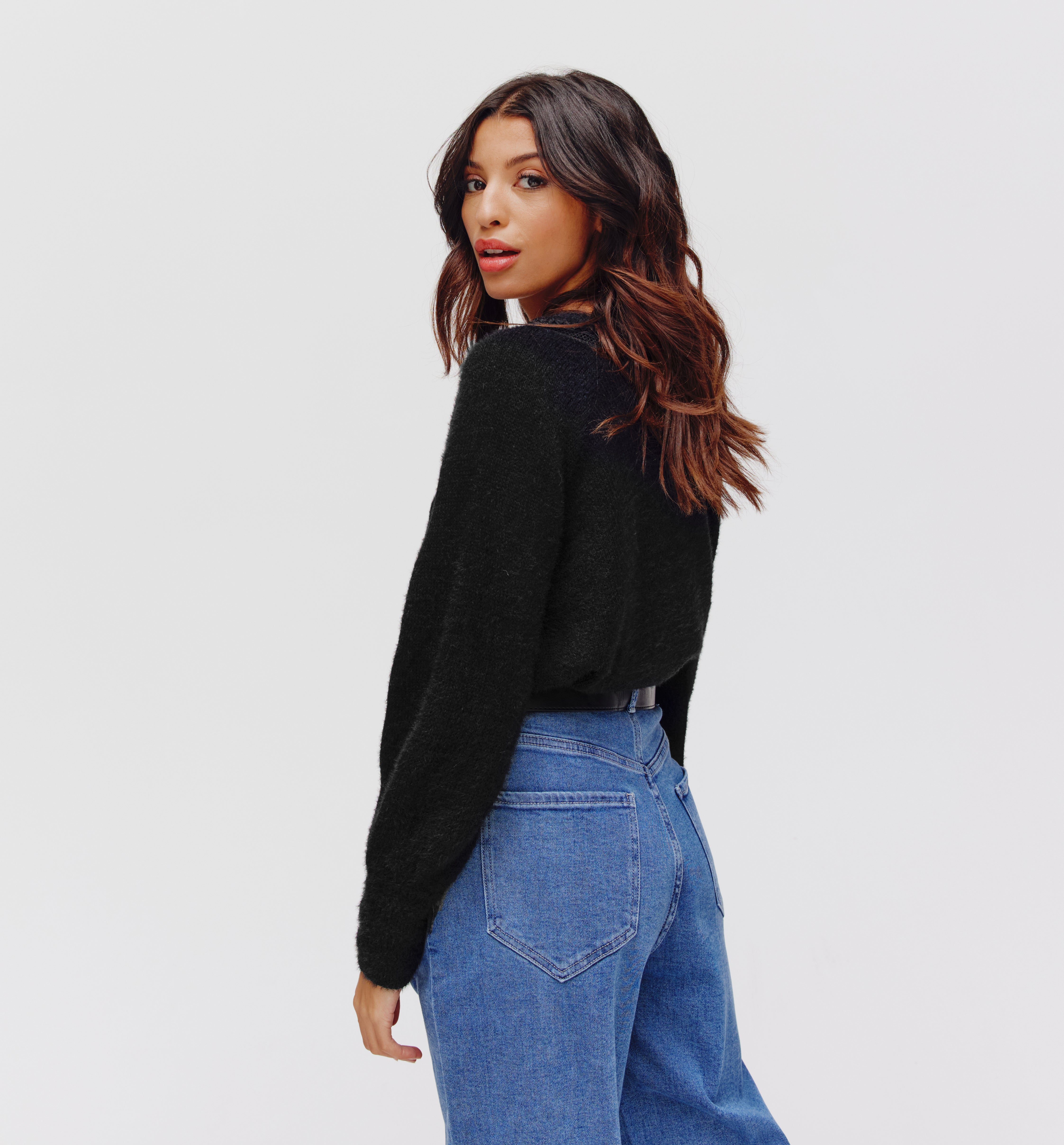 Soft fluffy cardigan - Black
