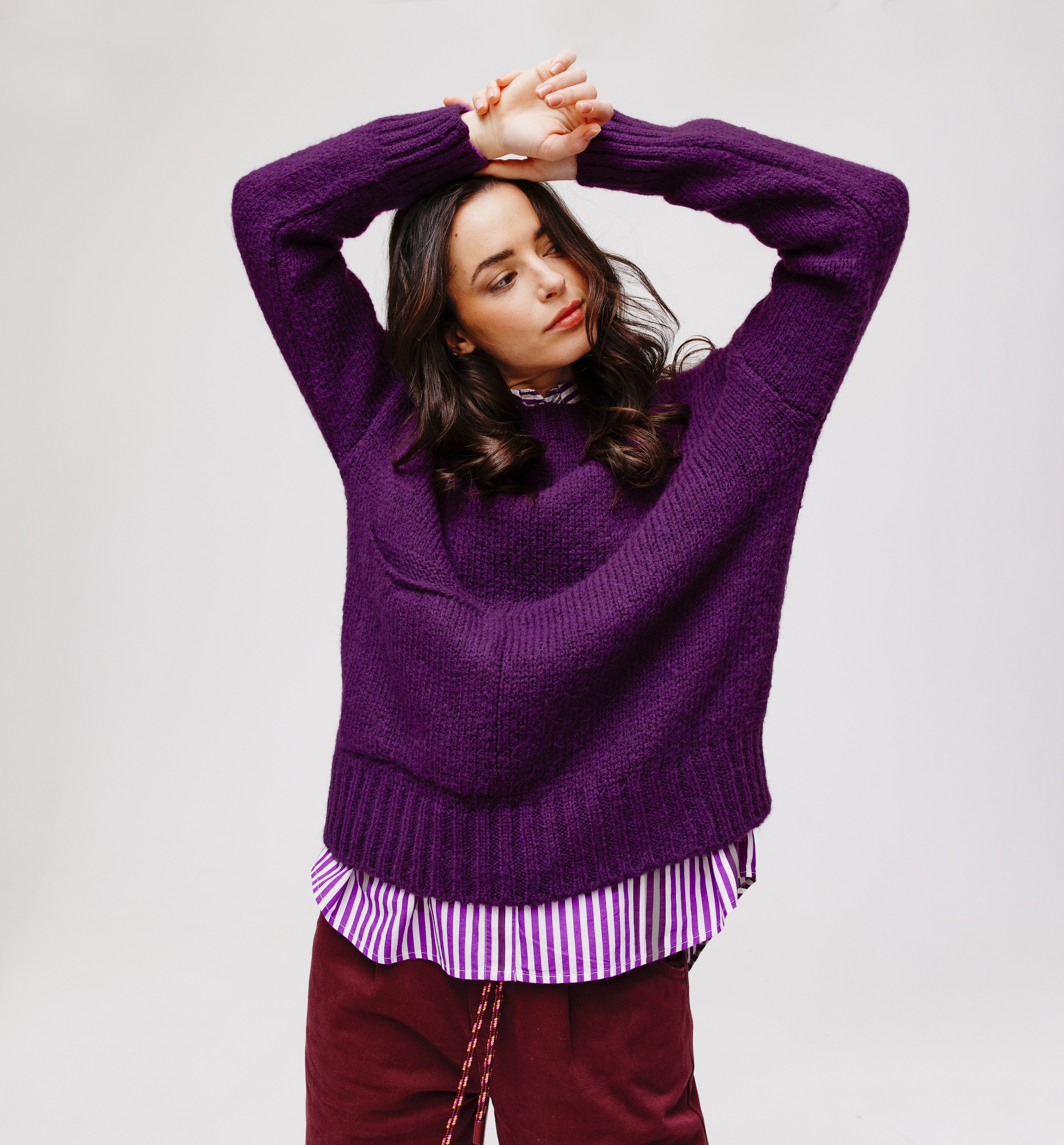 violet knitwear