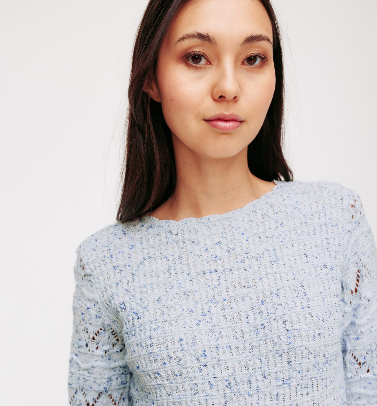 Openwork flecked jumper