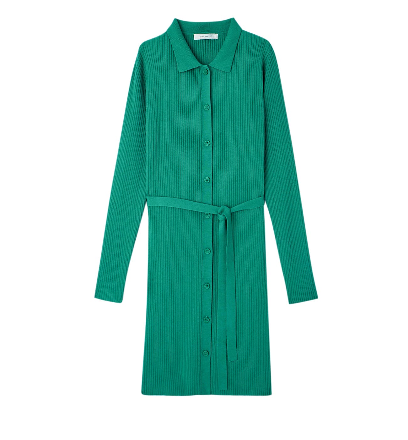 Robe-polo en maille côtelée