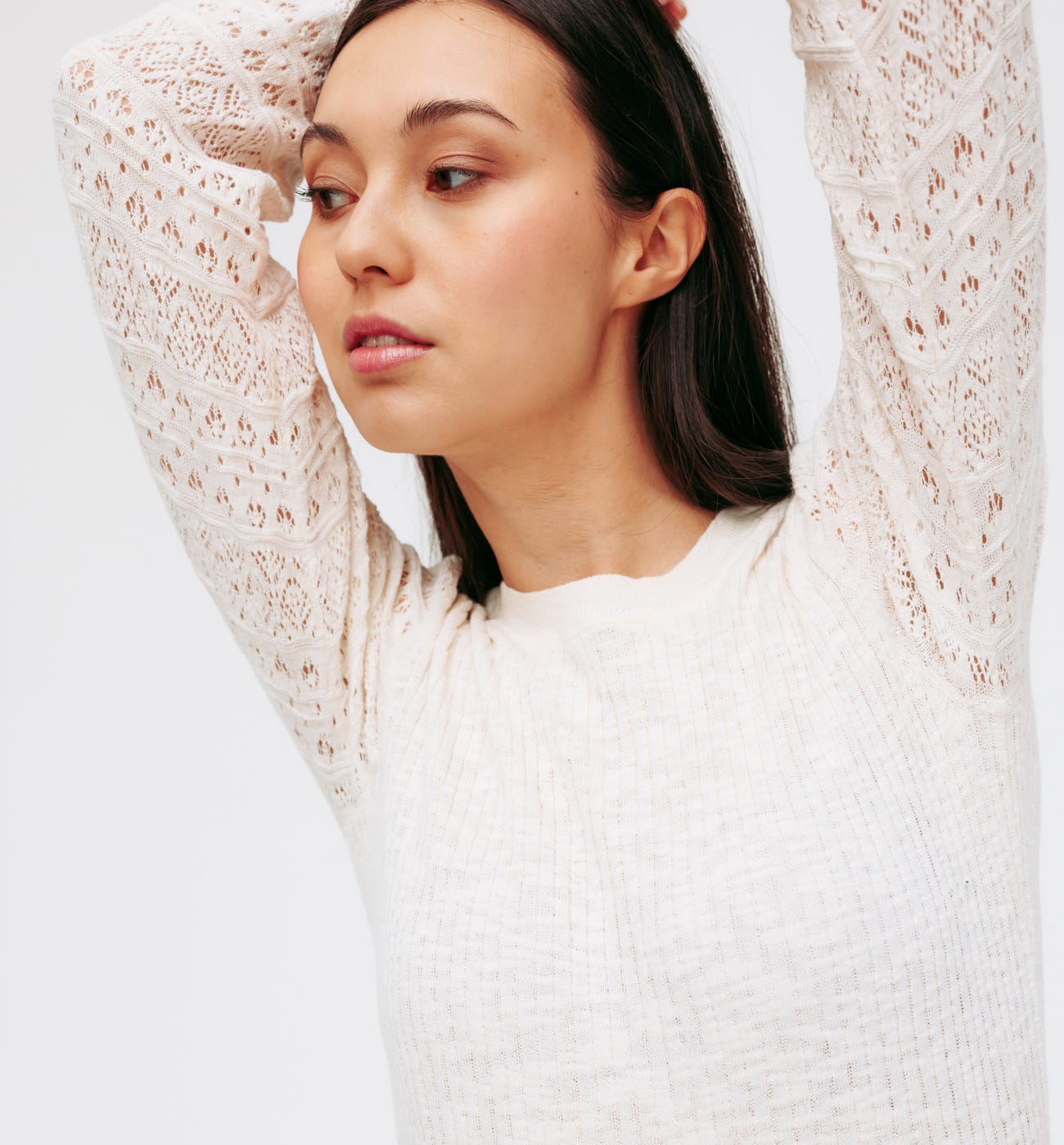 Pull côtelé ajouré Femme