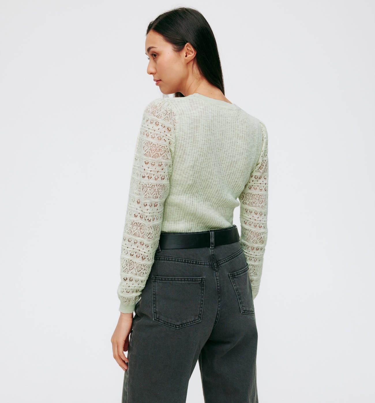 Ribbed openwork jumper