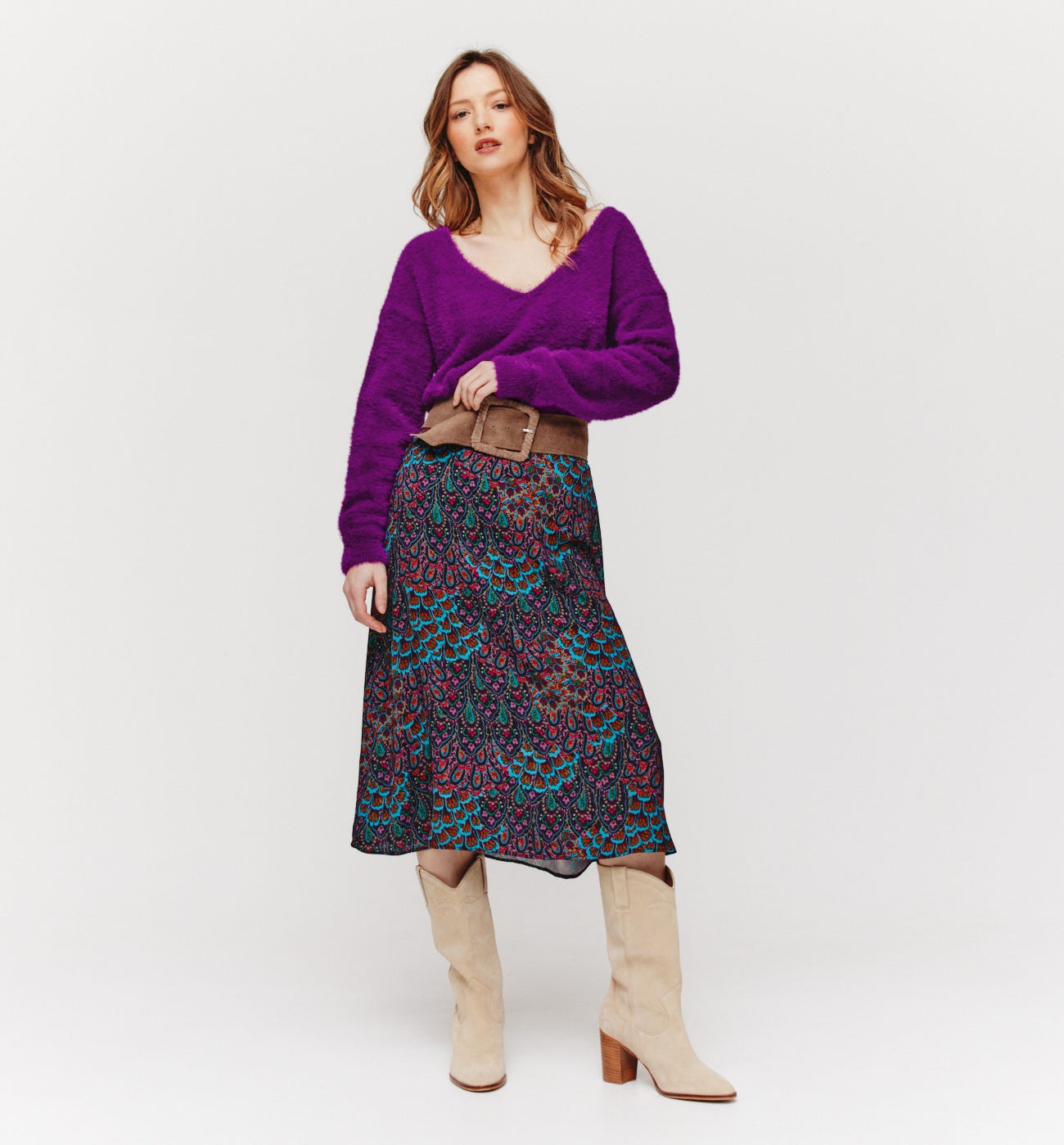 Jersey fluffy escote V