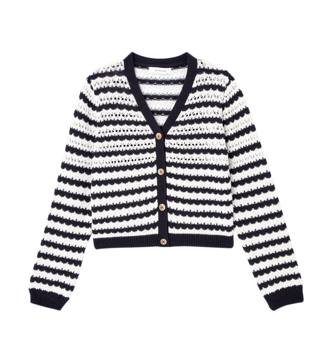 Striped button cardigan