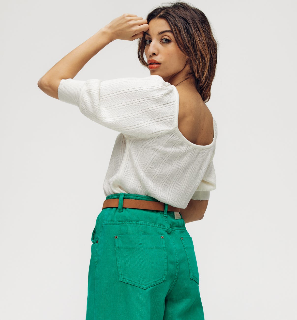 Pull fin torsadé Femme