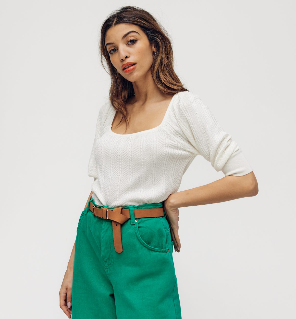 Pull fin torsadé Femme