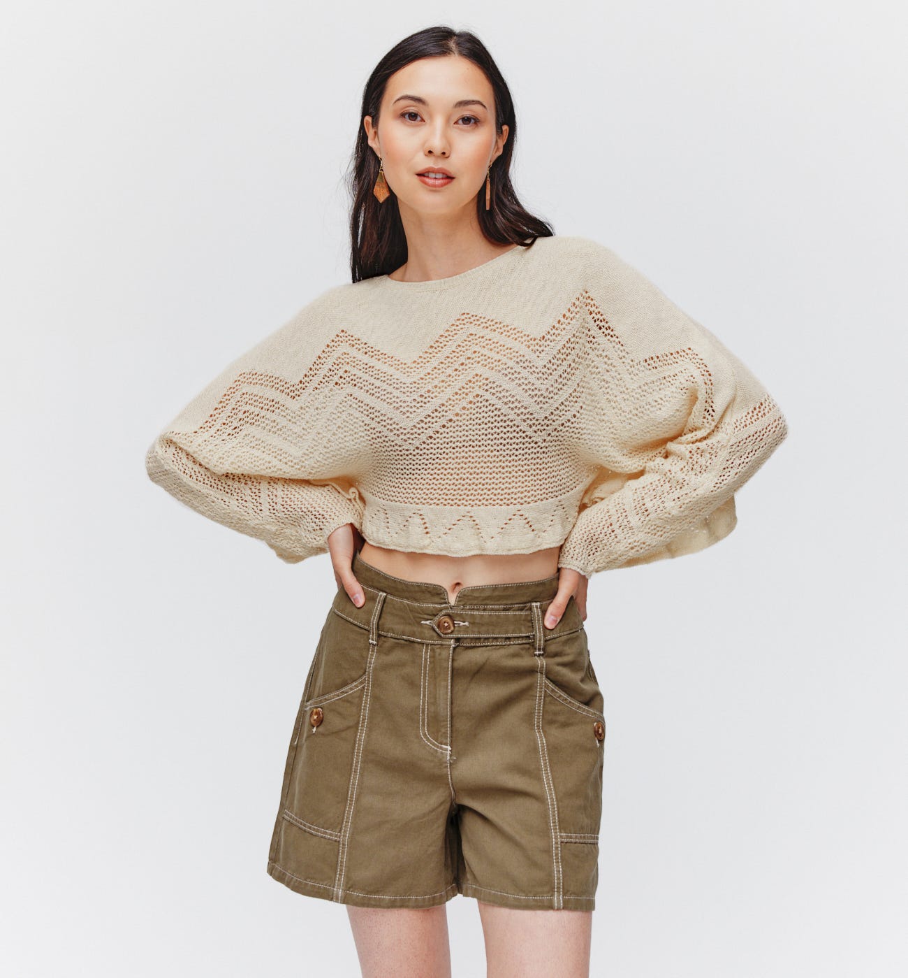 Short openwork jumper
