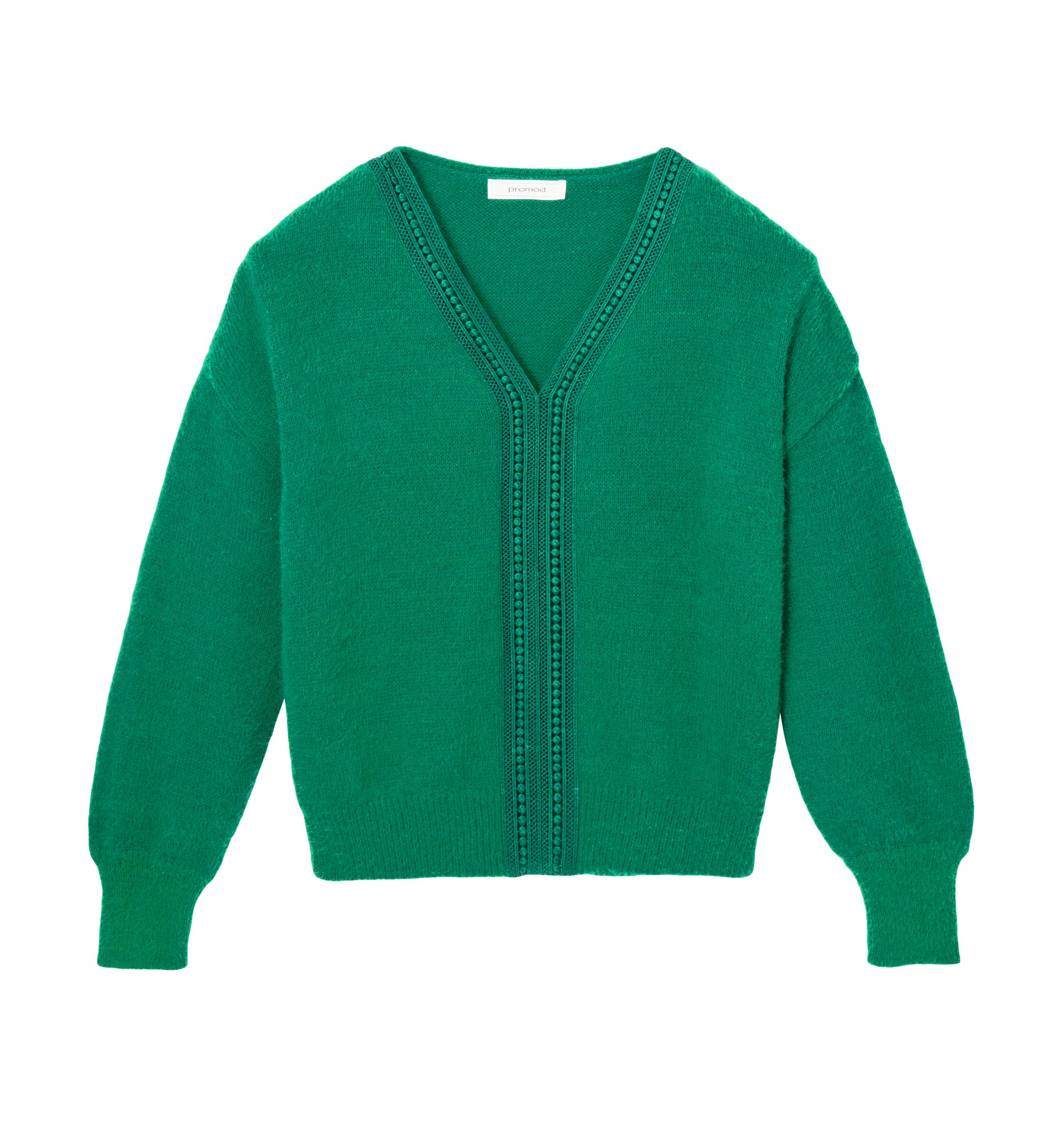 Jersey mullido detalle crochet