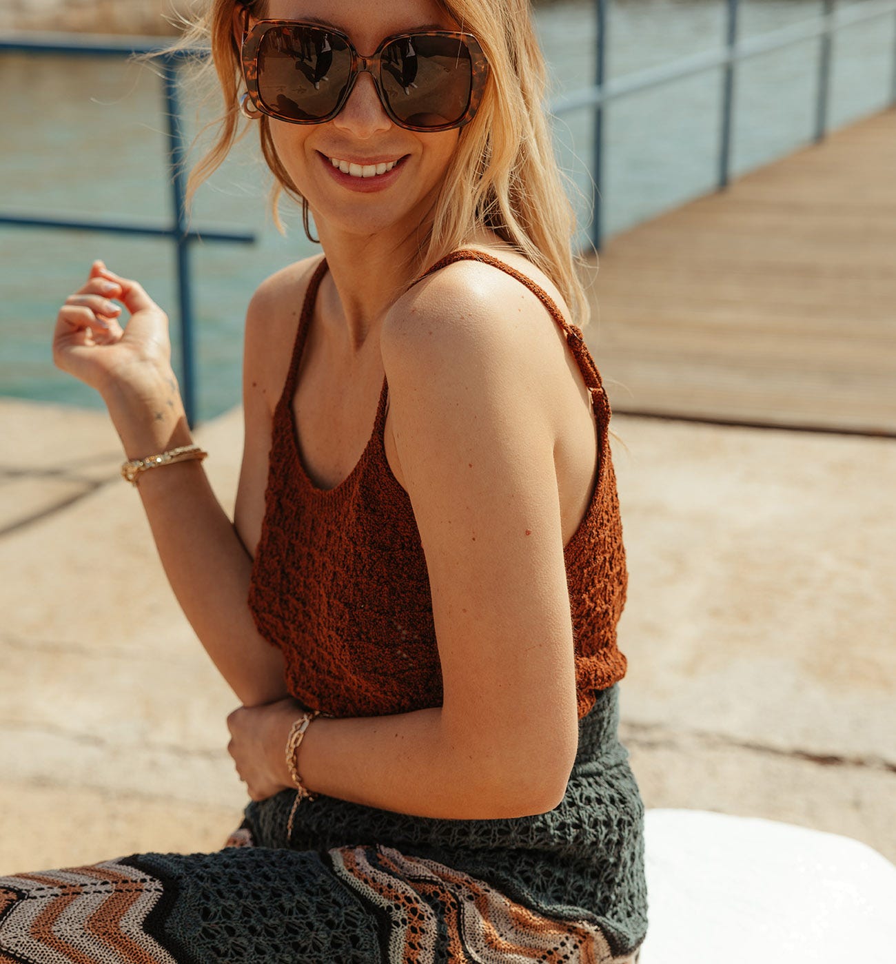 Top au crochet Femme