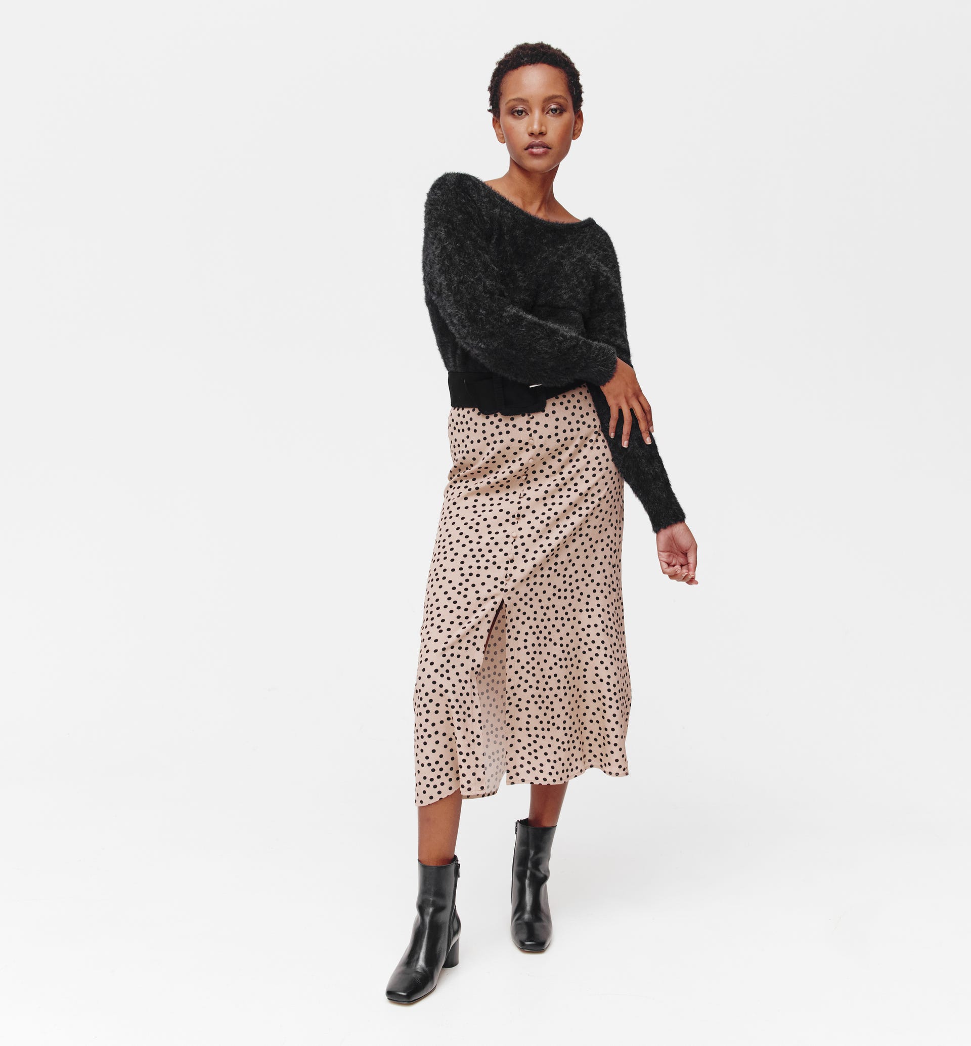 Plüsch-Pullover mit Lochmuster