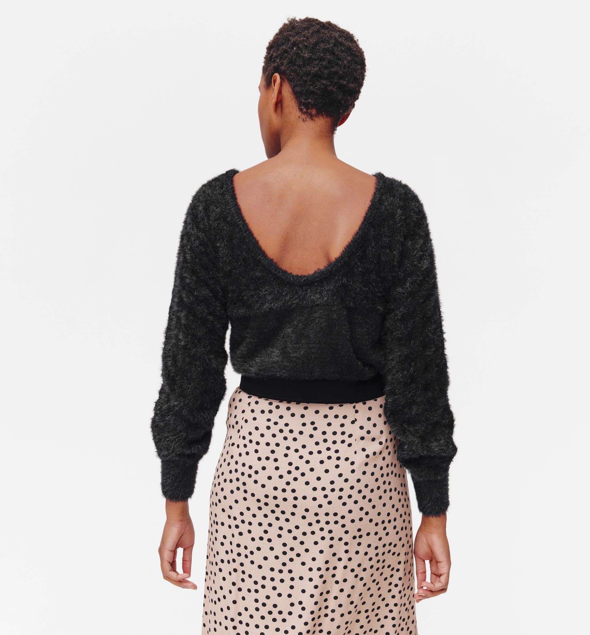 Plüsch-Pullover mit Lochmuster