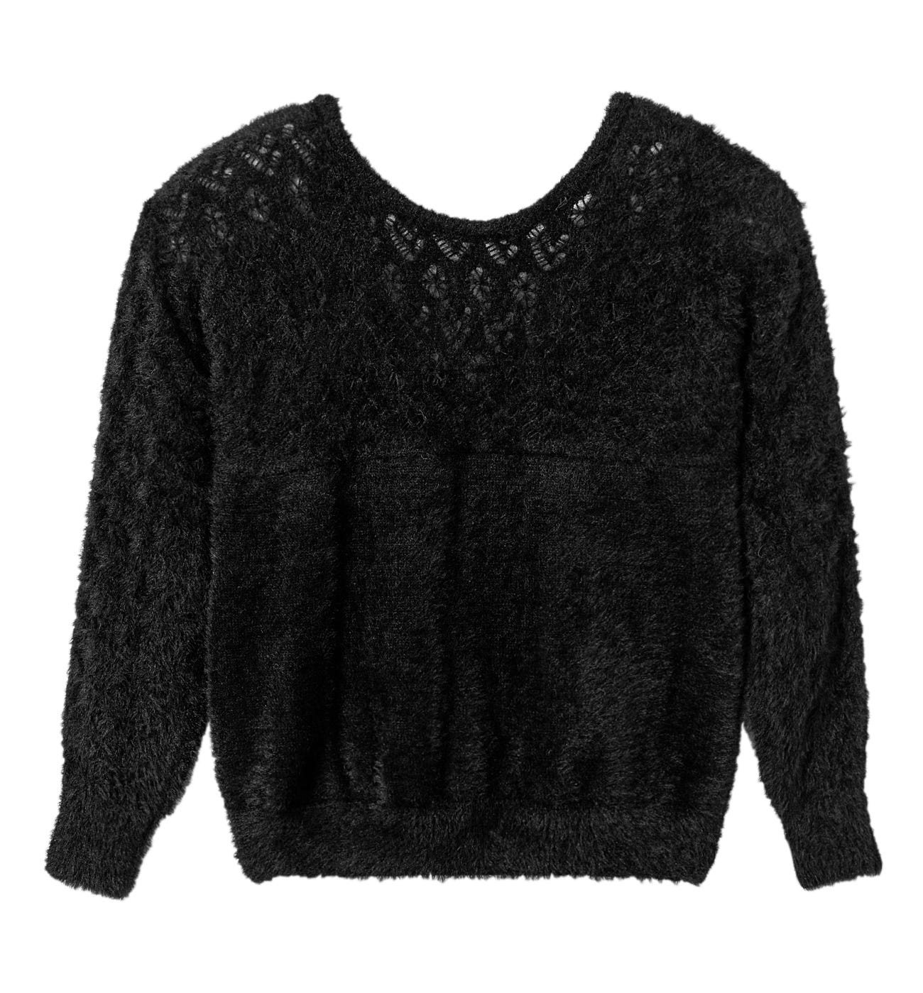 Plüsch-Pullover mit Lochmuster
