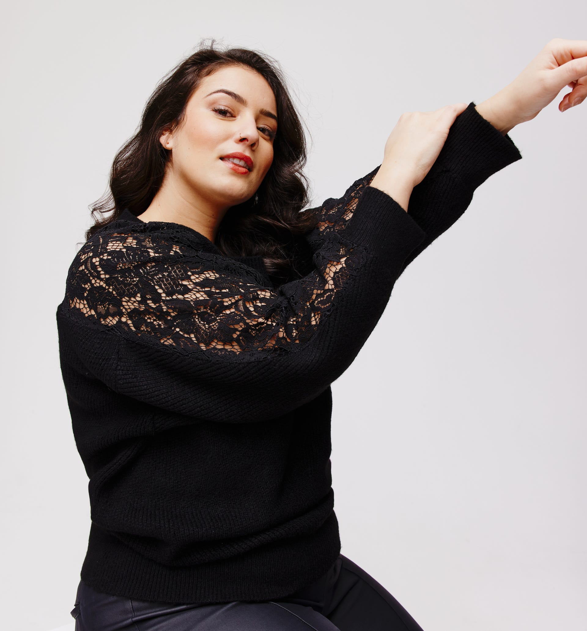 Maglia oversize con pizzo