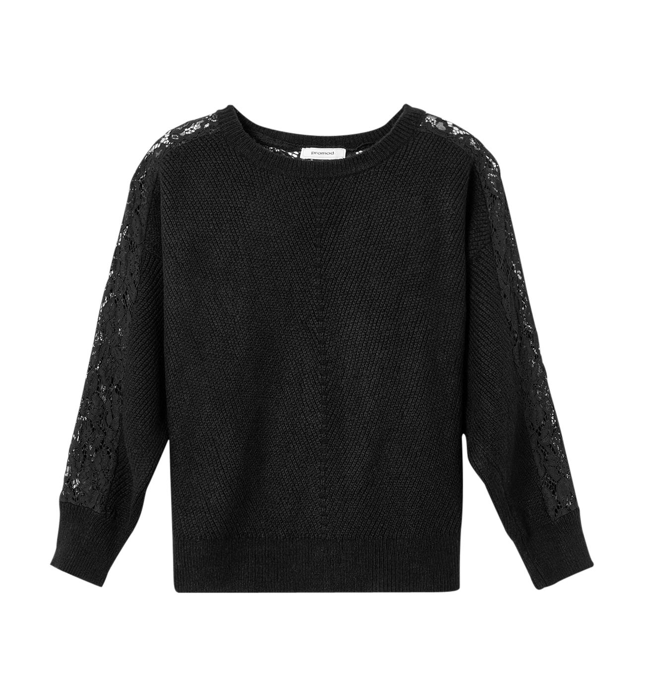 Oversize-Pullover mit Spitze