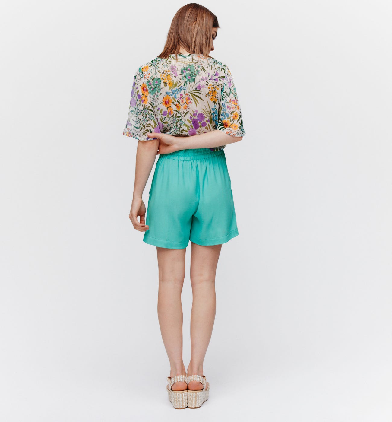 Short taille haute uni Femme
