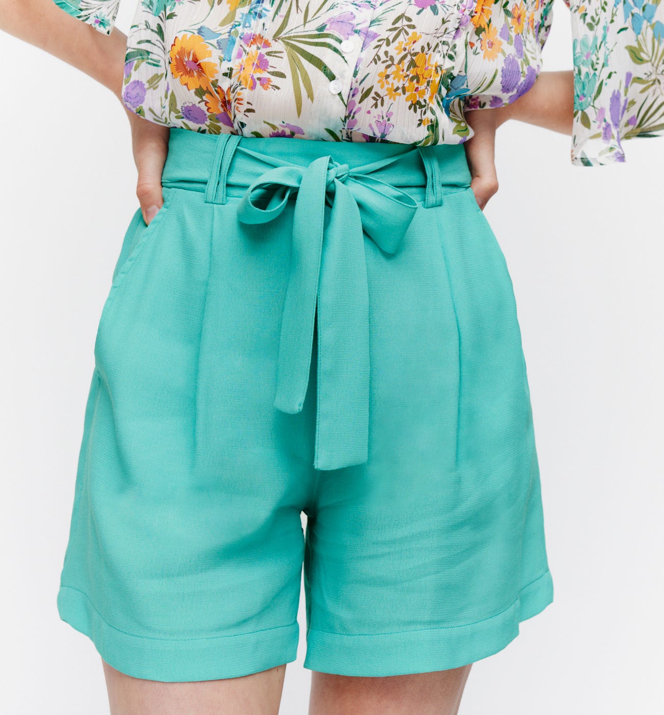 Short taille haute uni Femme