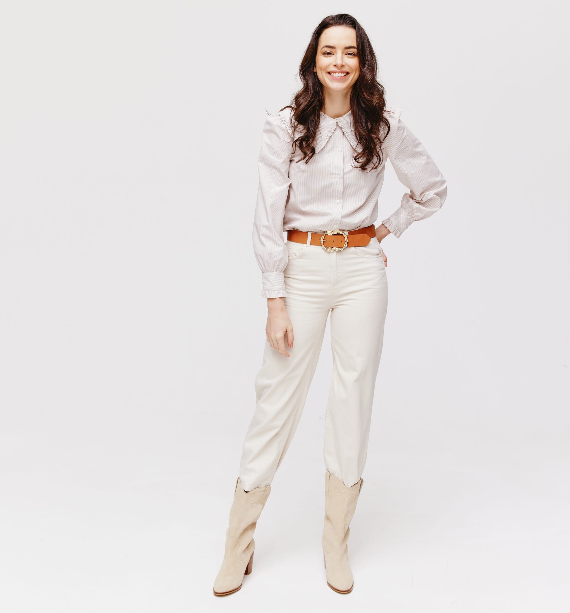 Camisa cuello Claudine maxi