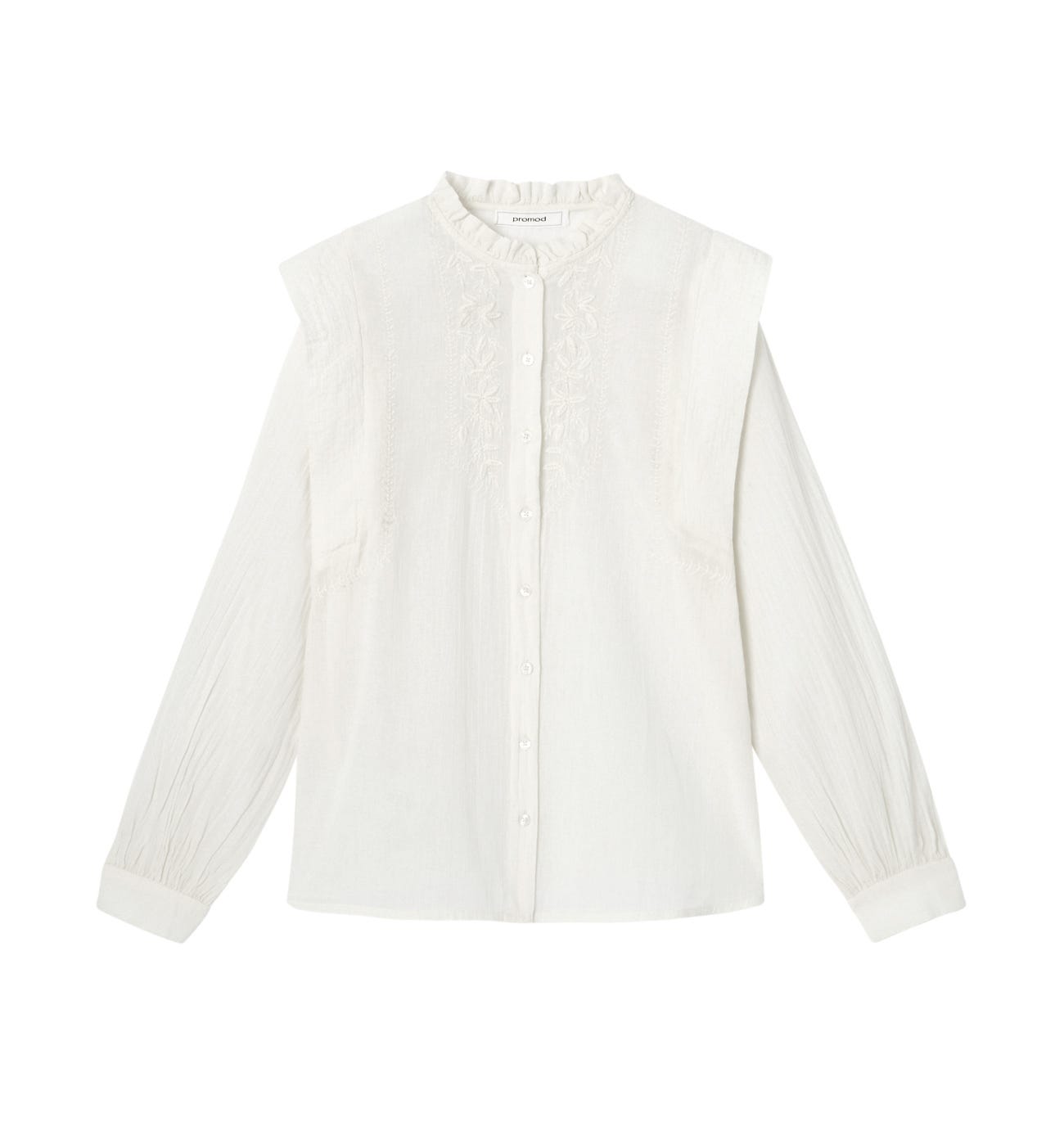 Bestickte Baumwollbluse