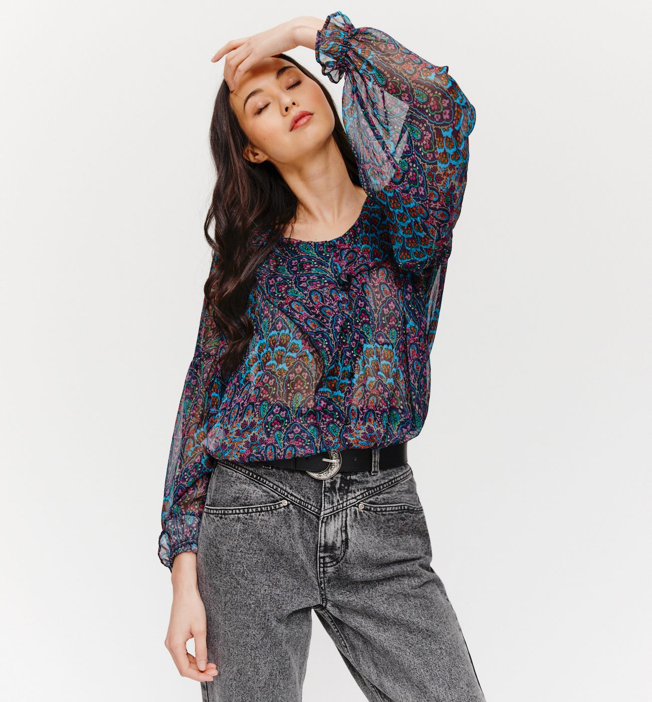 Blusa gasa estampada