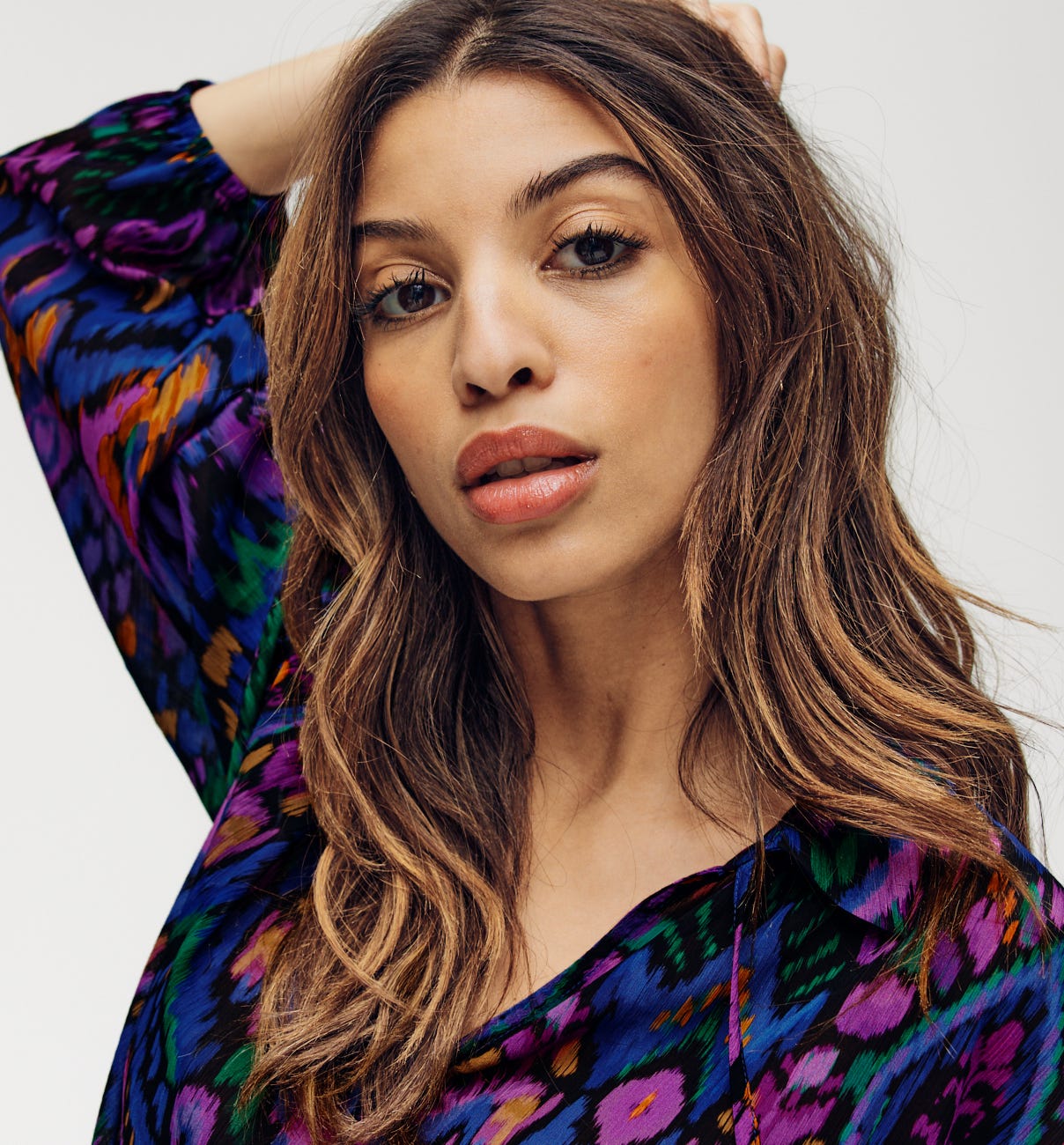 Blusa de gasa estampada