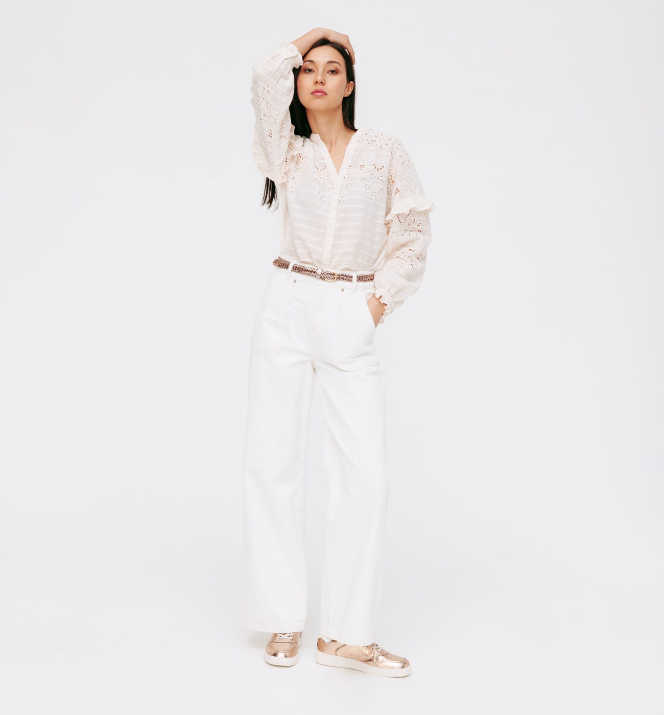 Bluse aus englischer Stickerei