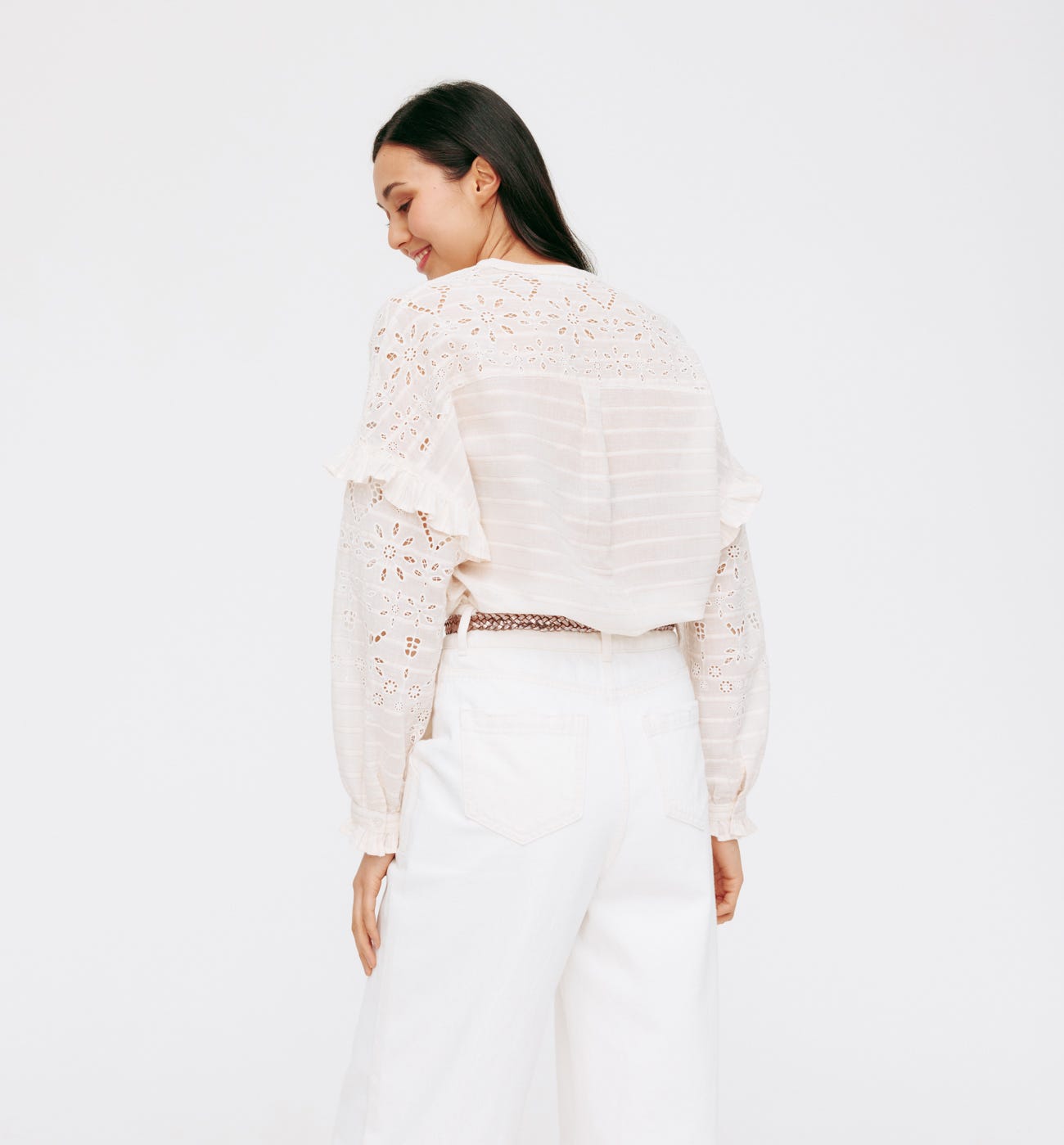 Bluse aus englischer Stickerei