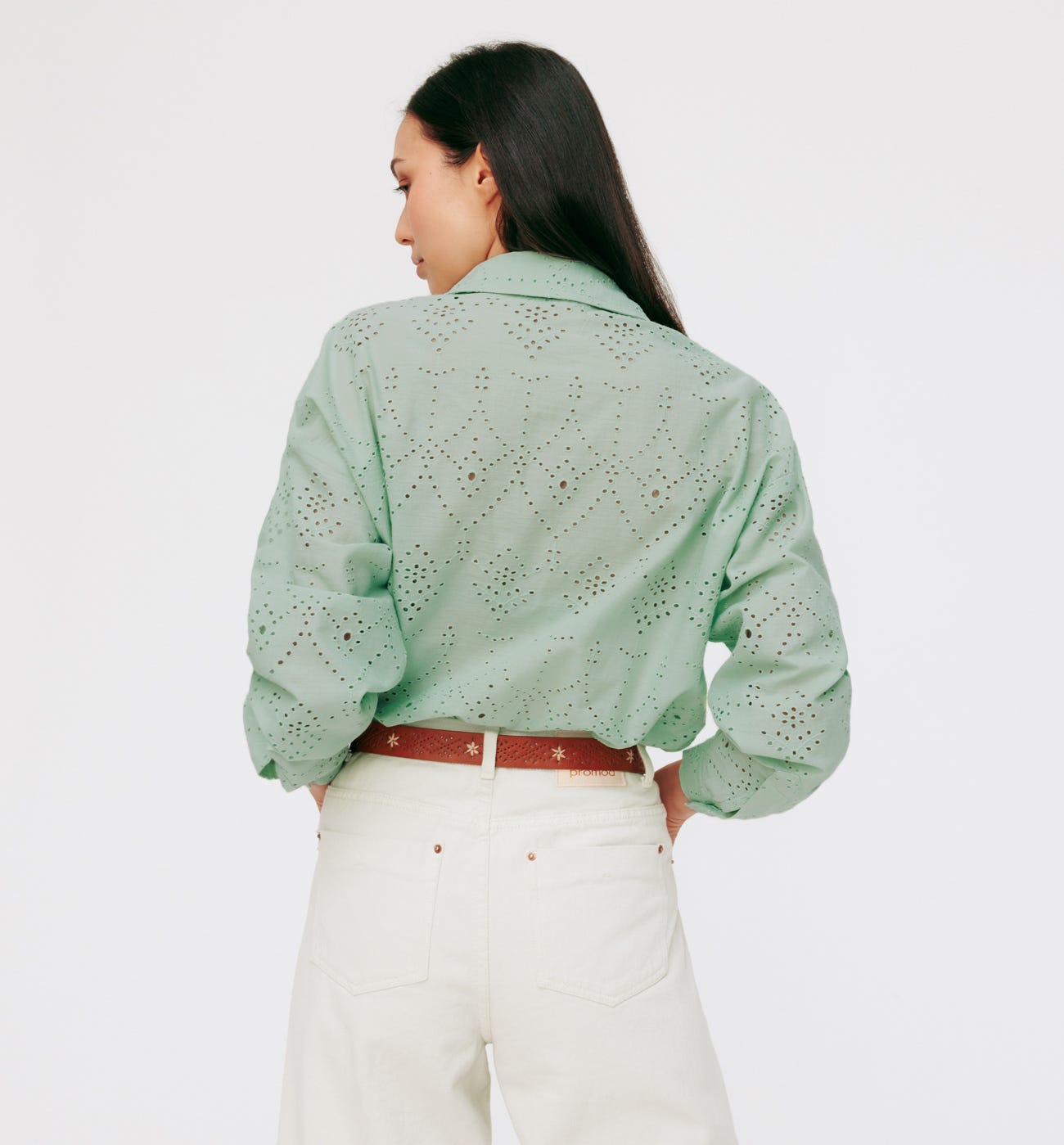 Bluse aus englischer Stickerei