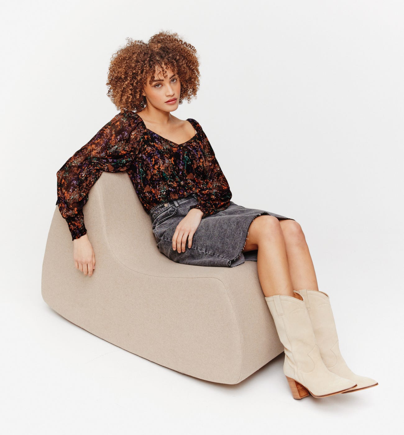 Blusa in voile fantasia