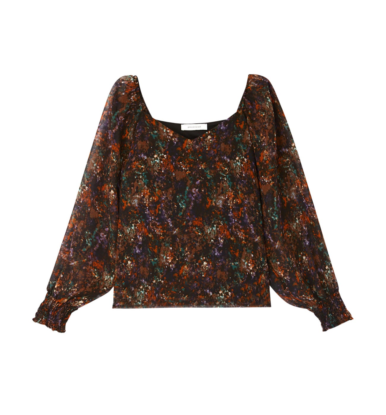 Patterned voile blouse